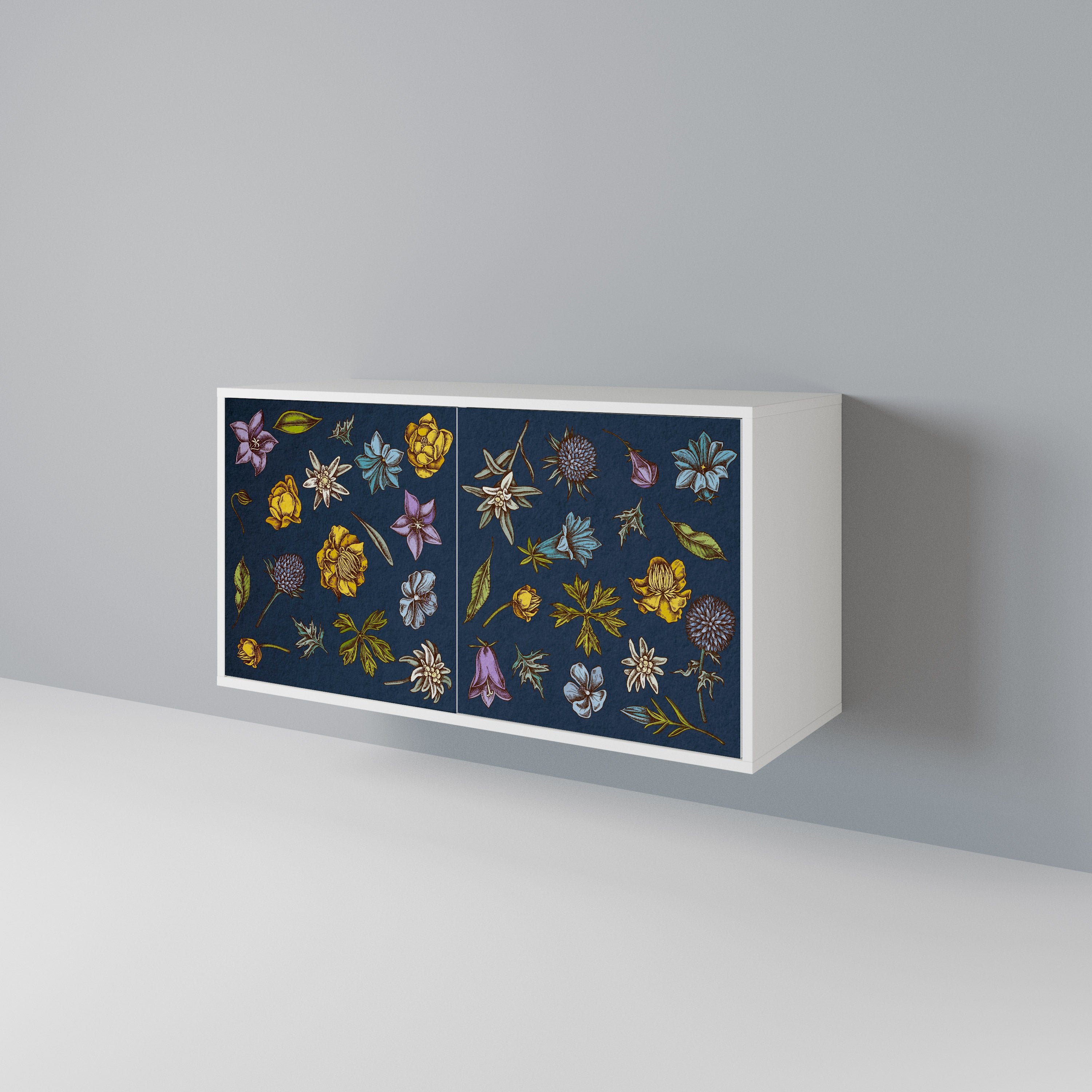 FLOWERS ON NAVY BLUE 2-türiges Sideboard