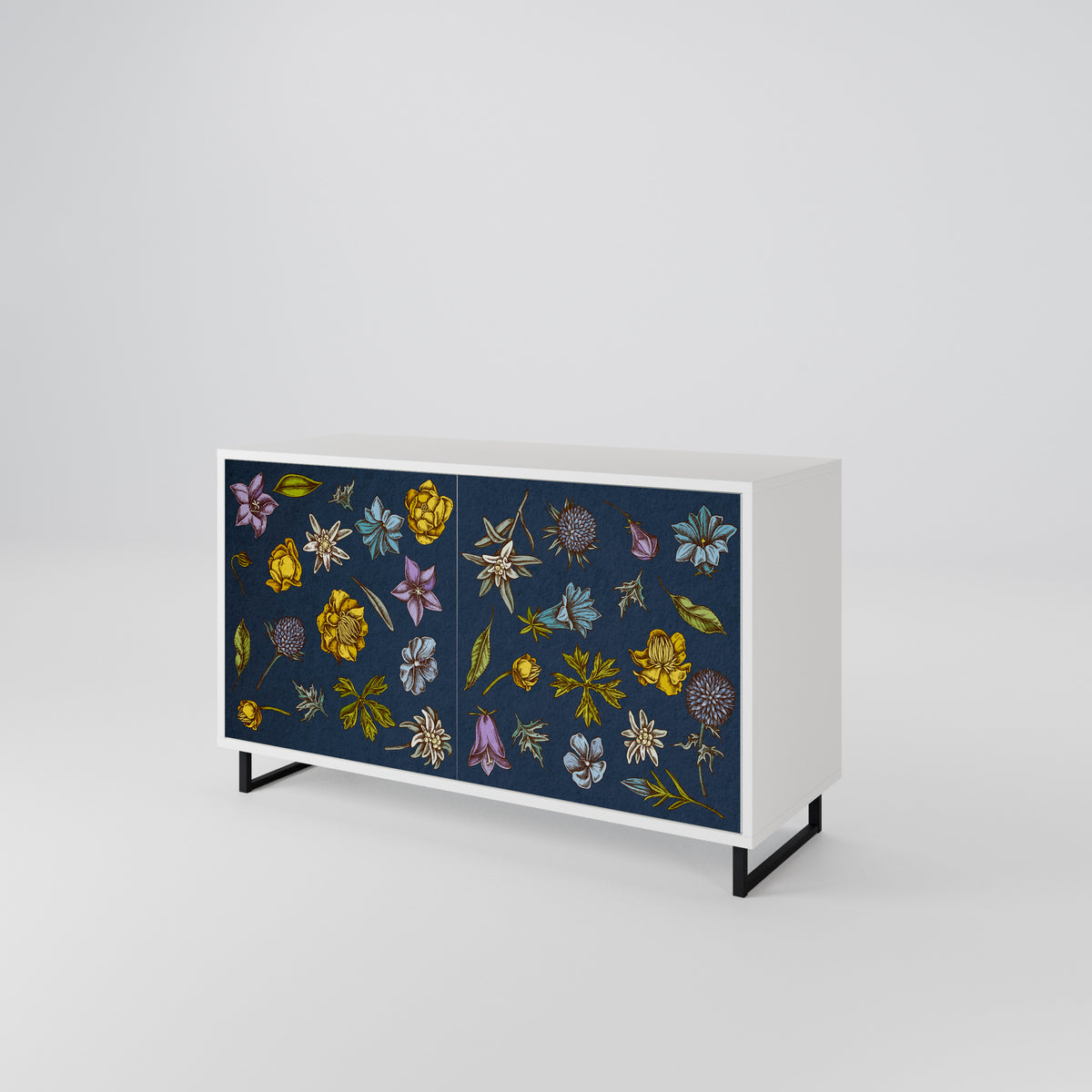 FLOWERS ON NAVY BLUE 2-türiges Sideboard