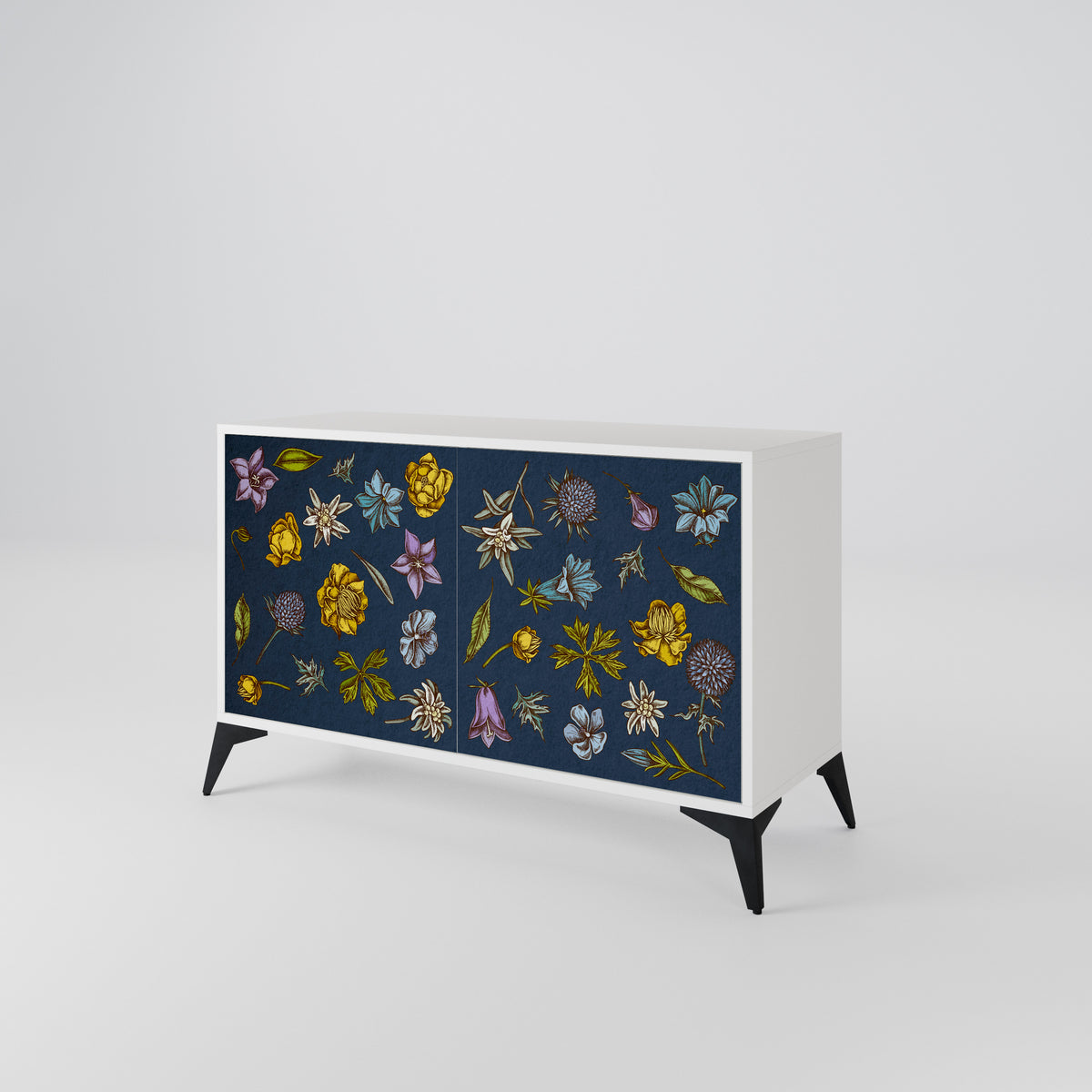FLOWERS ON NAVY BLUE 2-türiges Sideboard