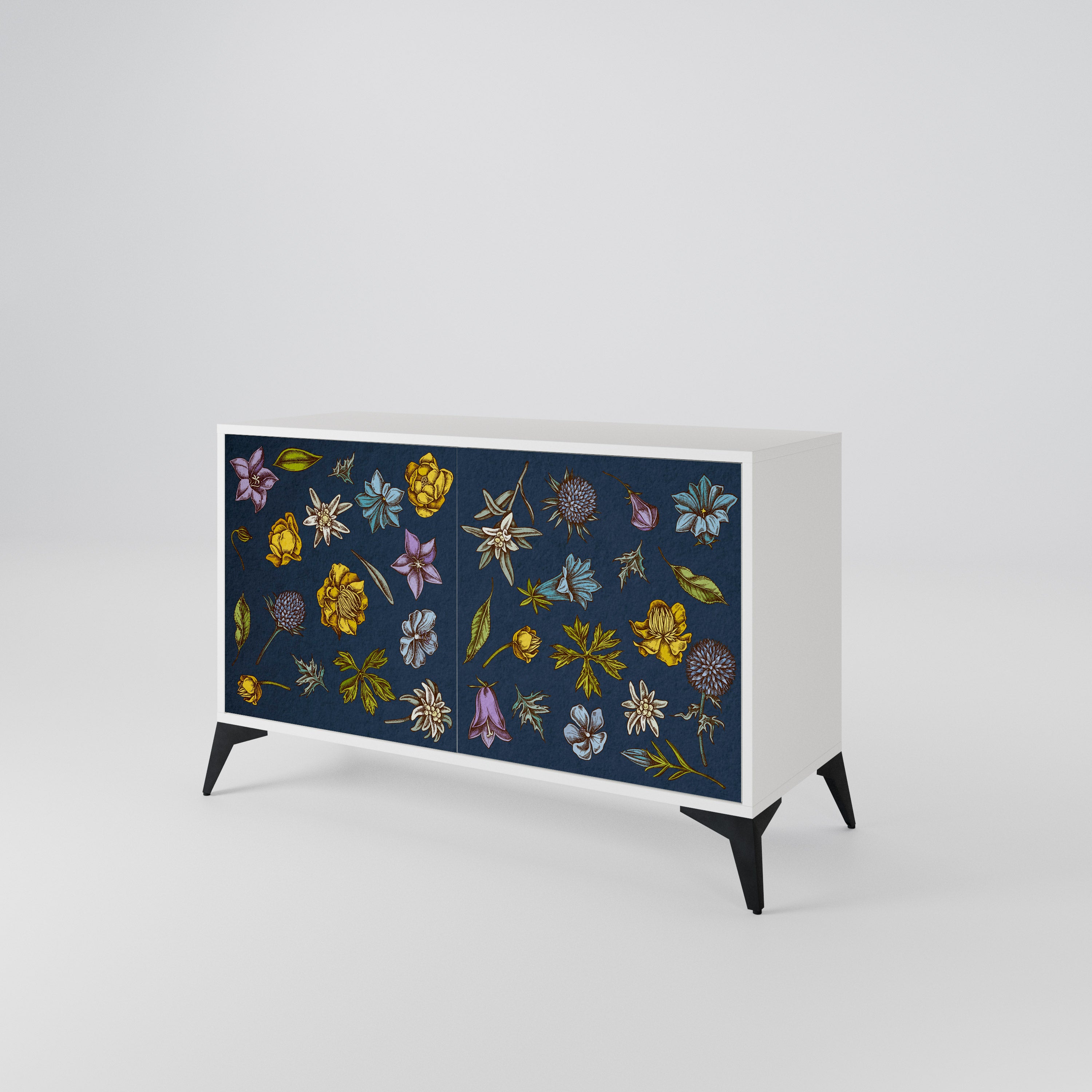 FLOWERS ON NAVY BLUE 2-türiges Sideboard