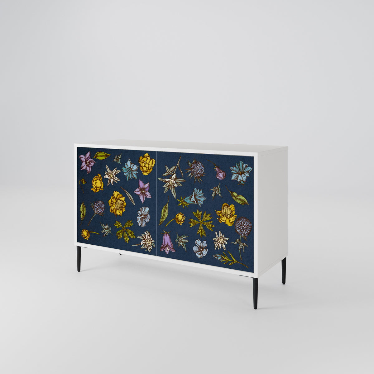 FLOWERS ON NAVY BLUE 2-türiges Sideboard