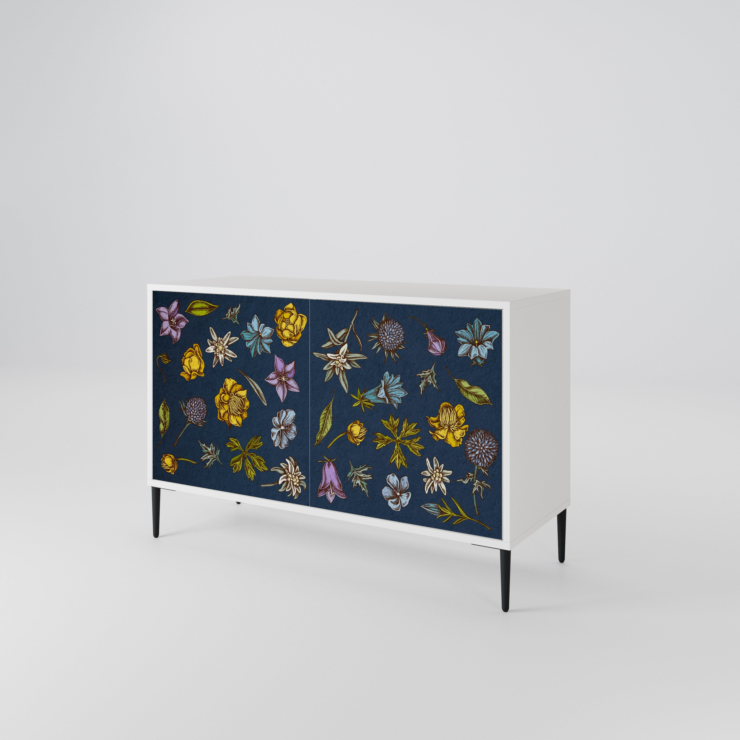 FLOWERS ON NAVY BLUE 2-türiges Sideboard