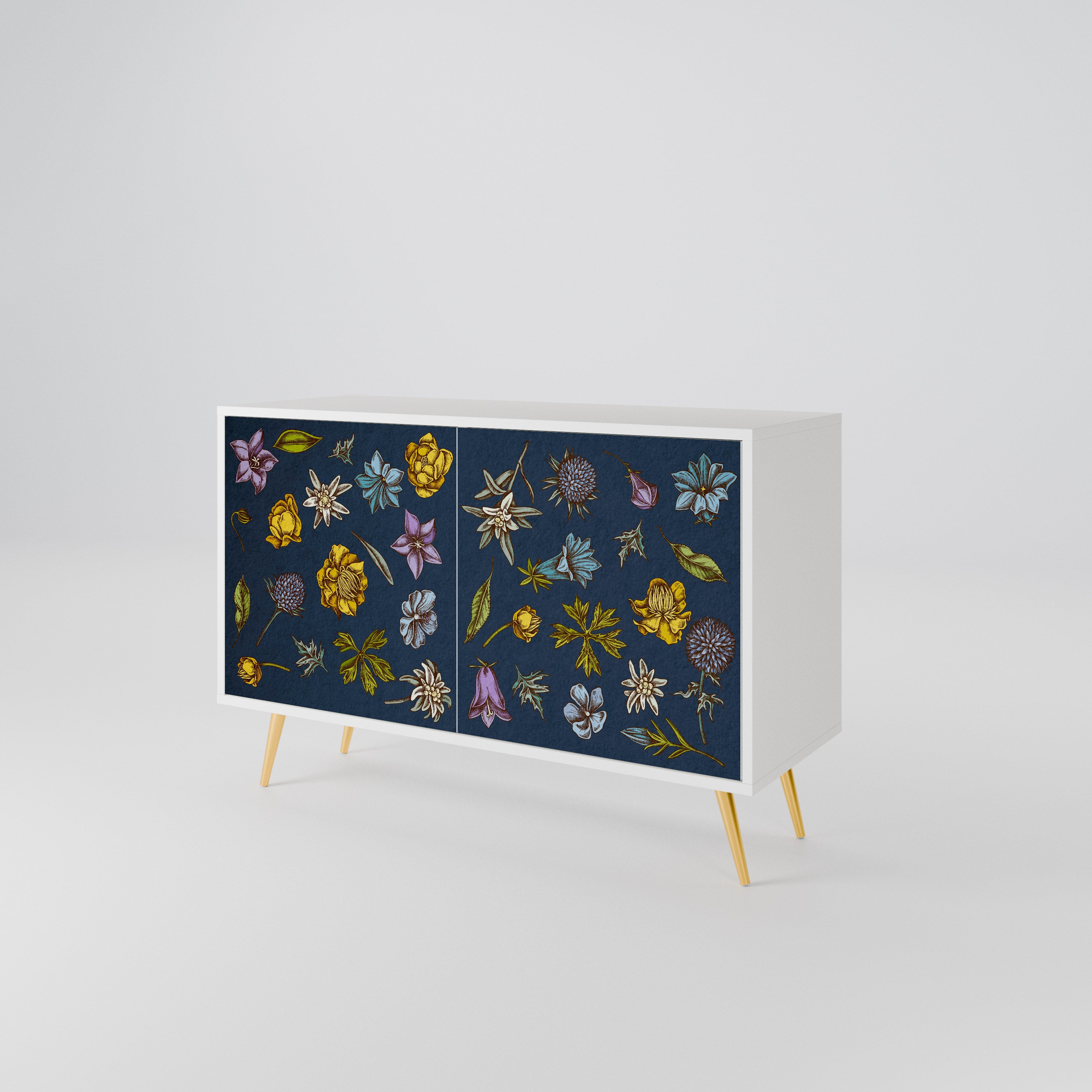 FLOWERS ON NAVY BLUE 2-türiges Sideboard