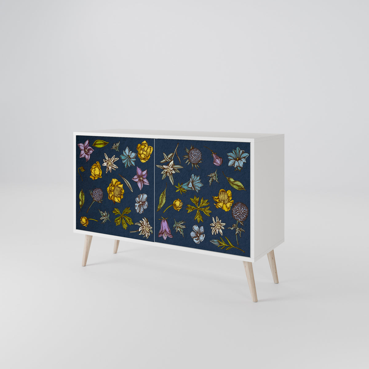 FLOWERS ON NAVY BLUE 2-türiges Sideboard