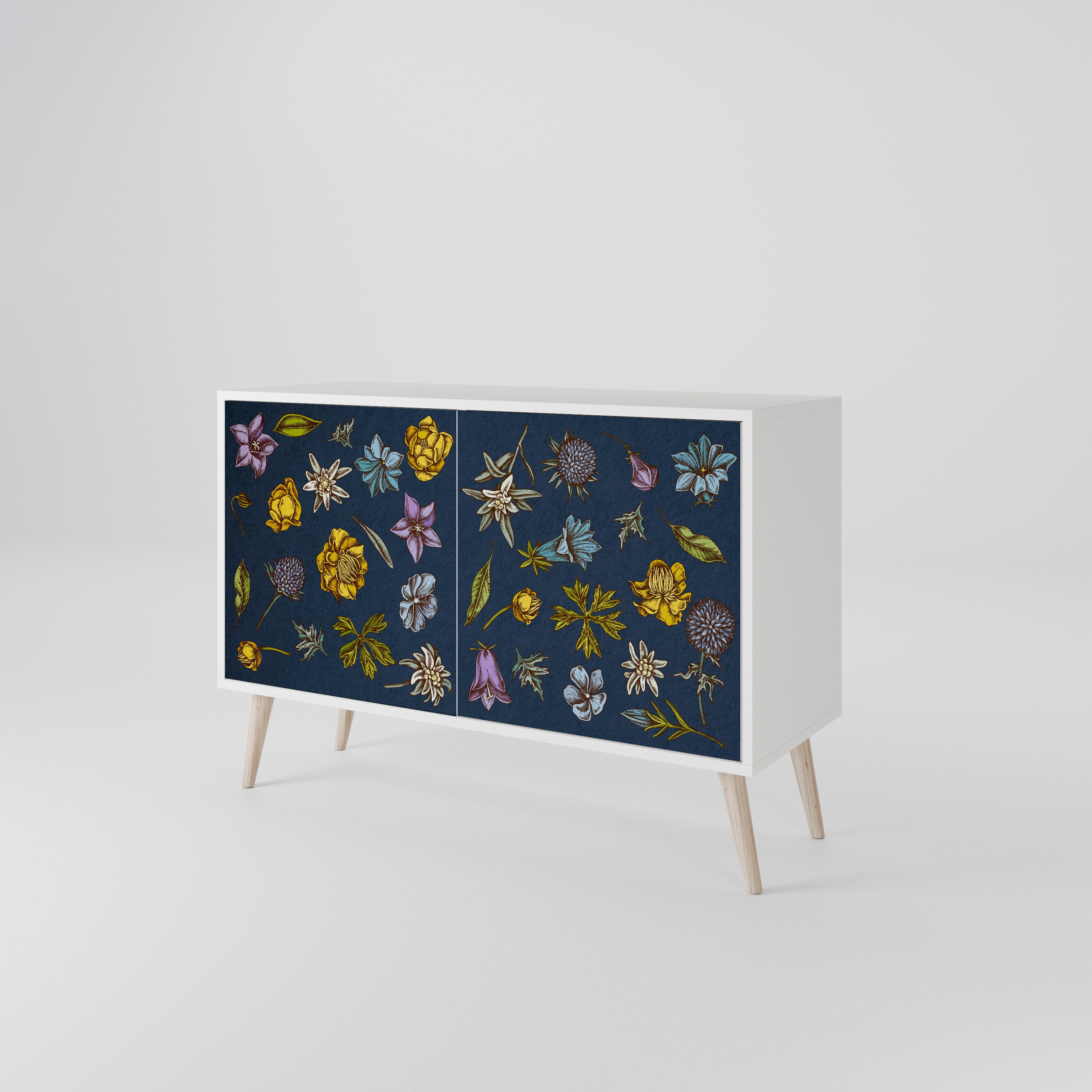 FLOWERS ON NAVY BLUE 2-türiges Sideboard
