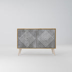 POLYGONAL ARTISTRY Sideboard mit 2 Türen in Eiche-Optik