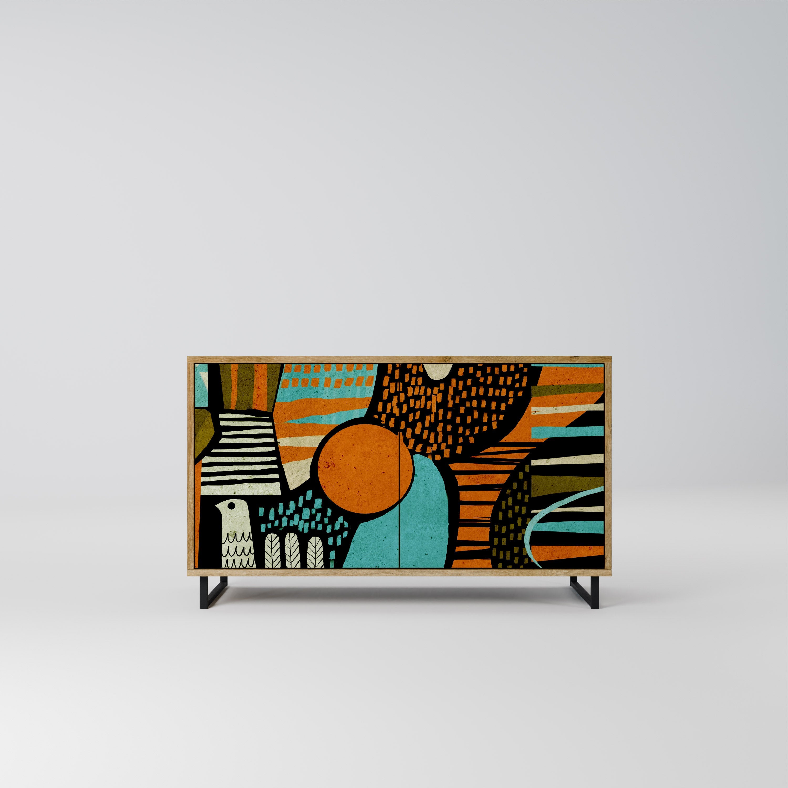 GEODE GLIMMER Sideboard mit 2 Türen in Eichenoptik
