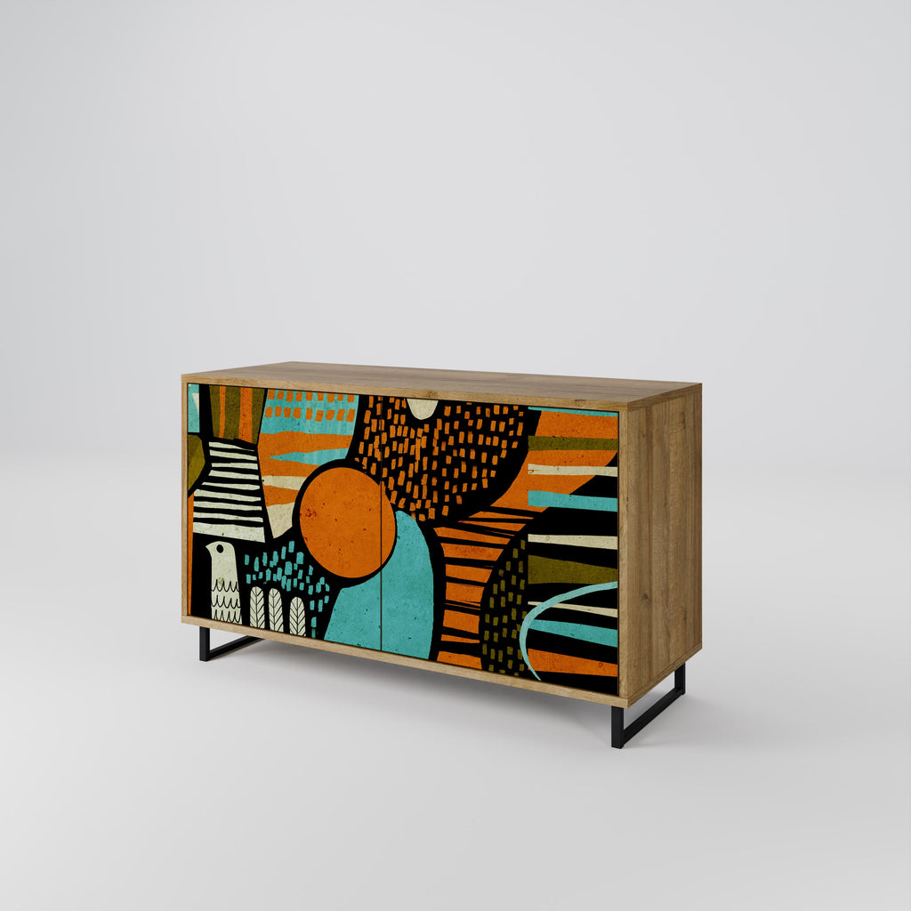 GEODE GLIMMER Sideboard mit 2 Türen in Eichenoptik