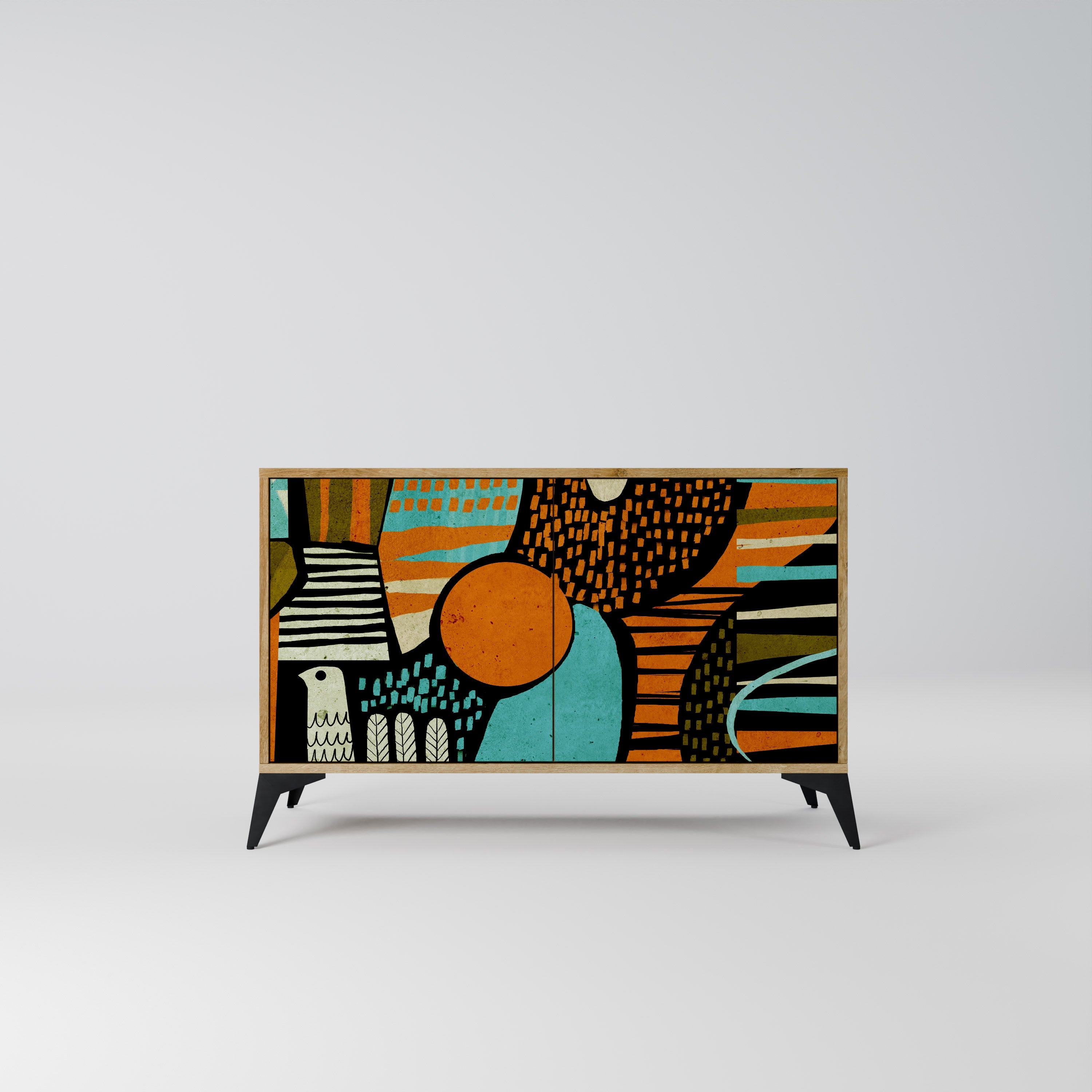 GEODE GLIMMER Sideboard mit 2 Türen in Eichenoptik