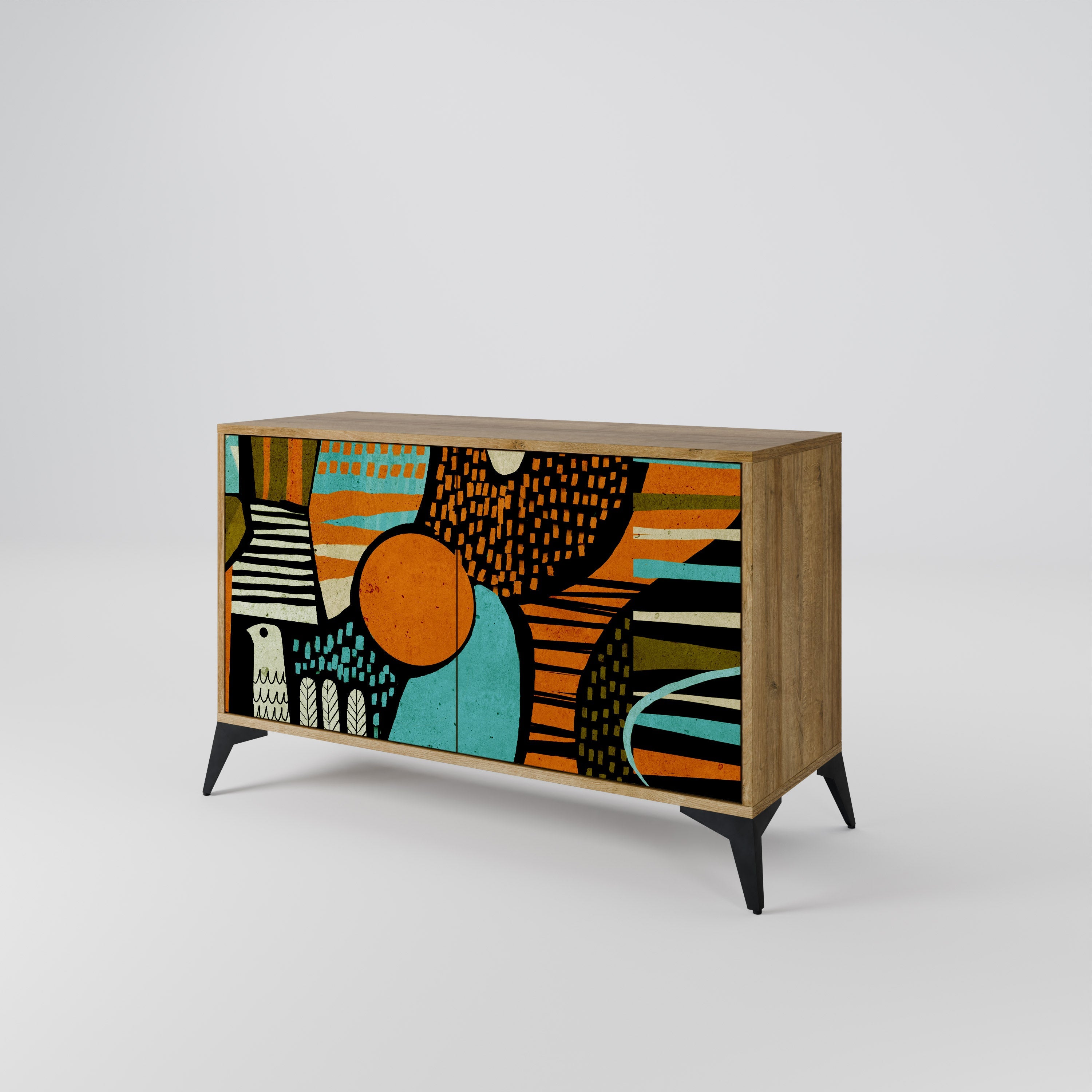 GEODE GLIMMER Sideboard mit 2 Türen in Eichenoptik