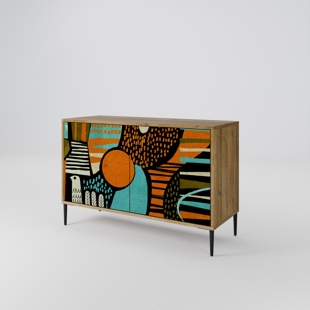 GEODE GLIMMER Sideboard mit 2 Türen in Eichenoptik