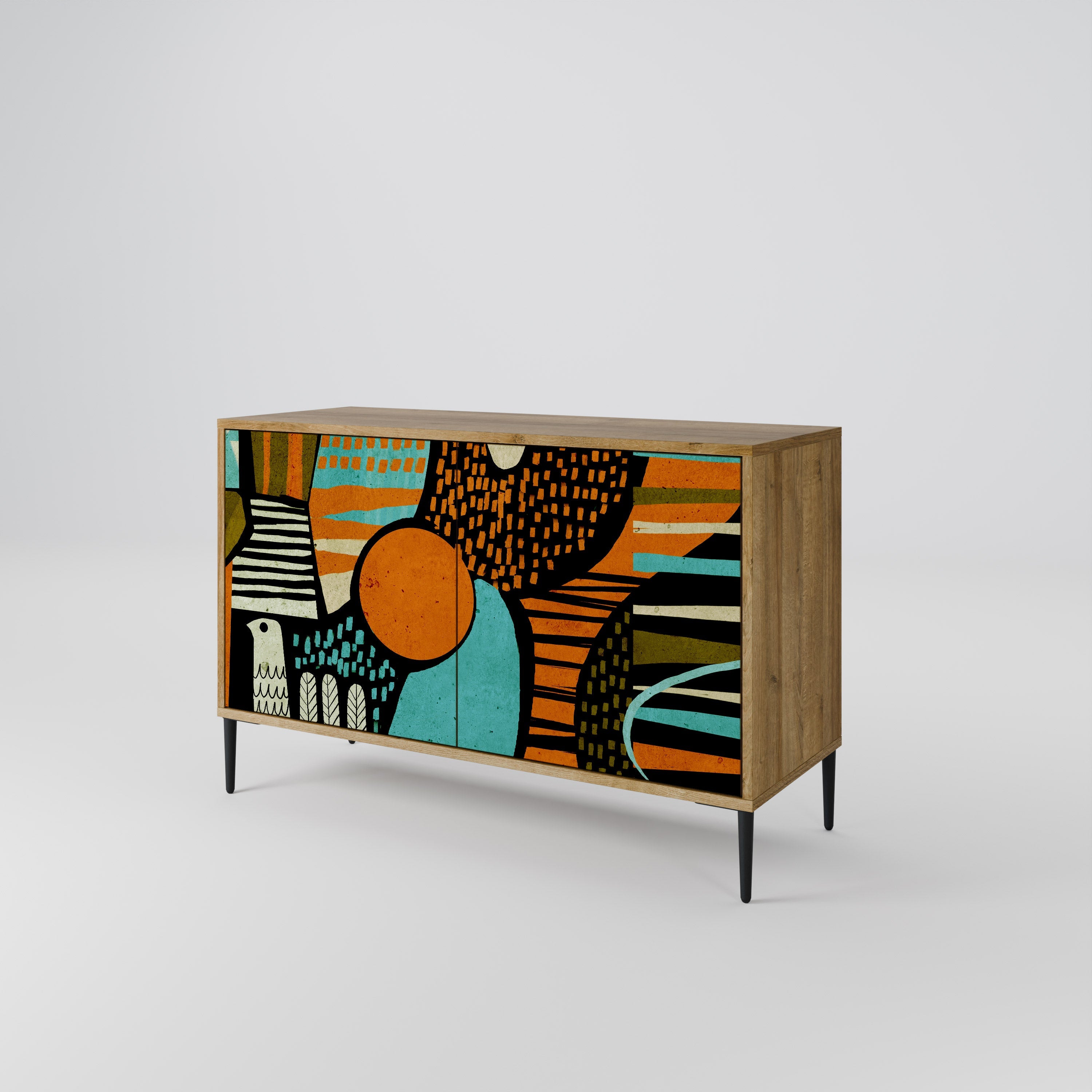 GEODE GLIMMER Sideboard mit 2 Türen in Eichenoptik