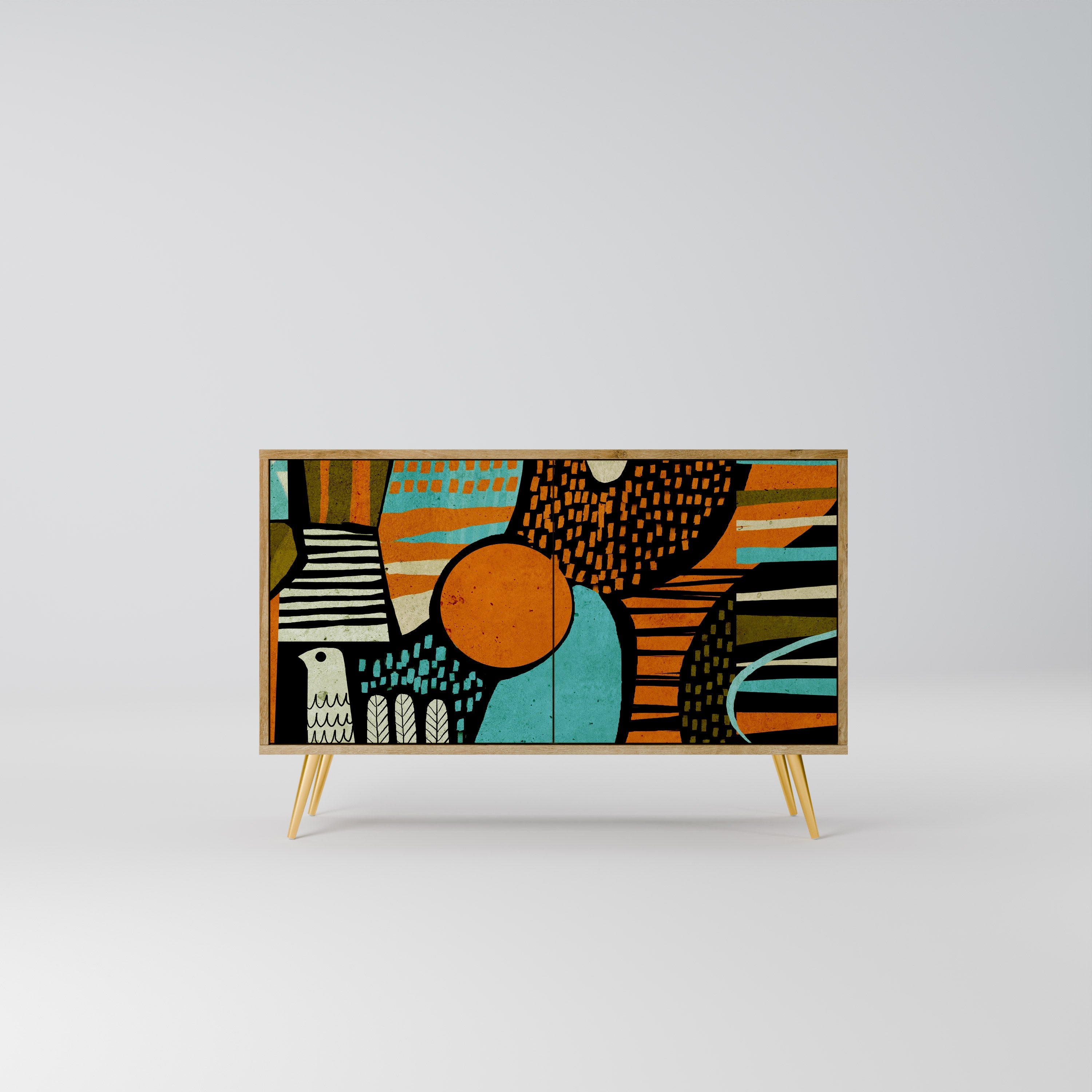 GEODE GLIMMER Sideboard mit 2 Türen in Eichenoptik