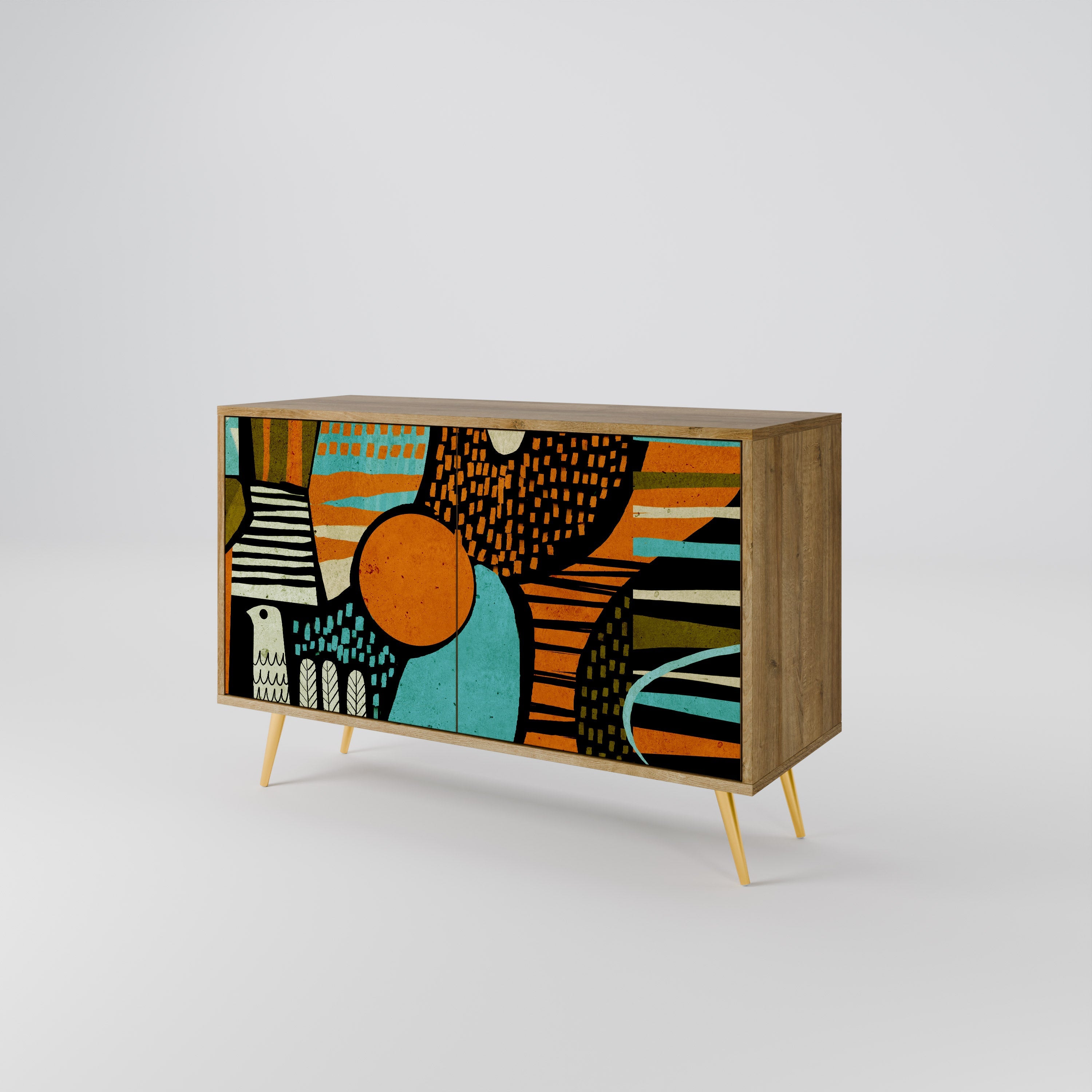 GEODE GLIMMER Sideboard mit 2 Türen in Eichenoptik