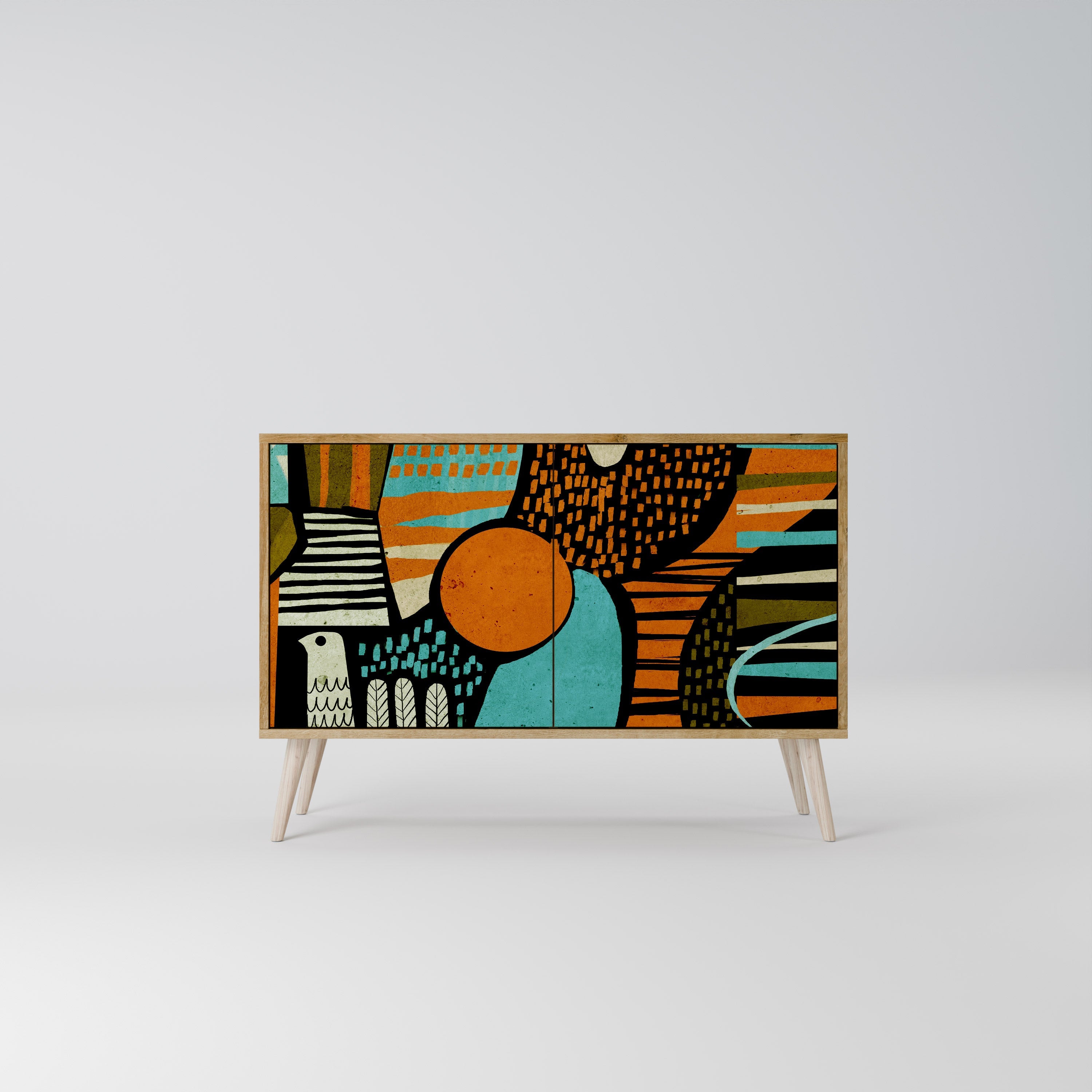 GEODE GLIMMER Sideboard mit 2 Türen in Eichenoptik