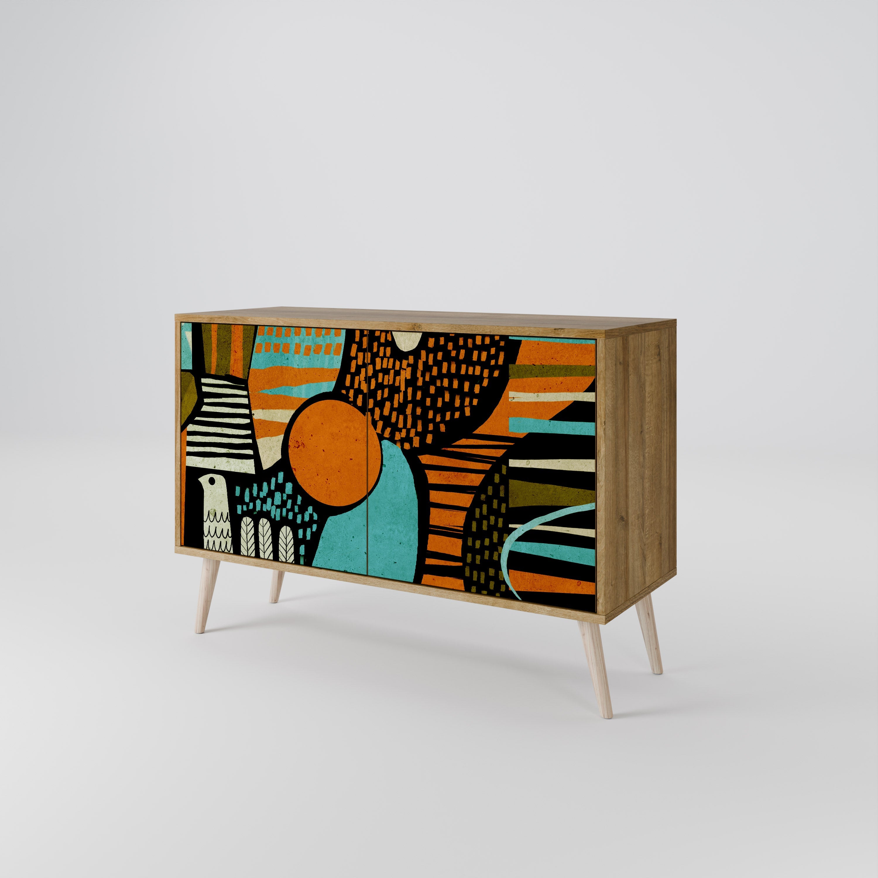 GEODE GLIMMER Sideboard mit 2 Türen in Eichenoptik