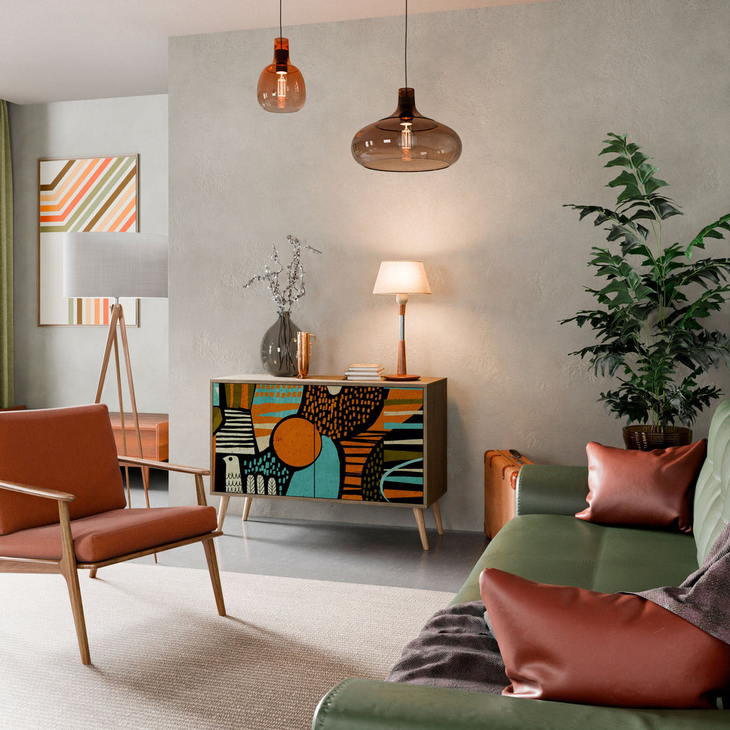 GEODE GLIMMER Sideboard mit 2 Türen in Eichenoptik