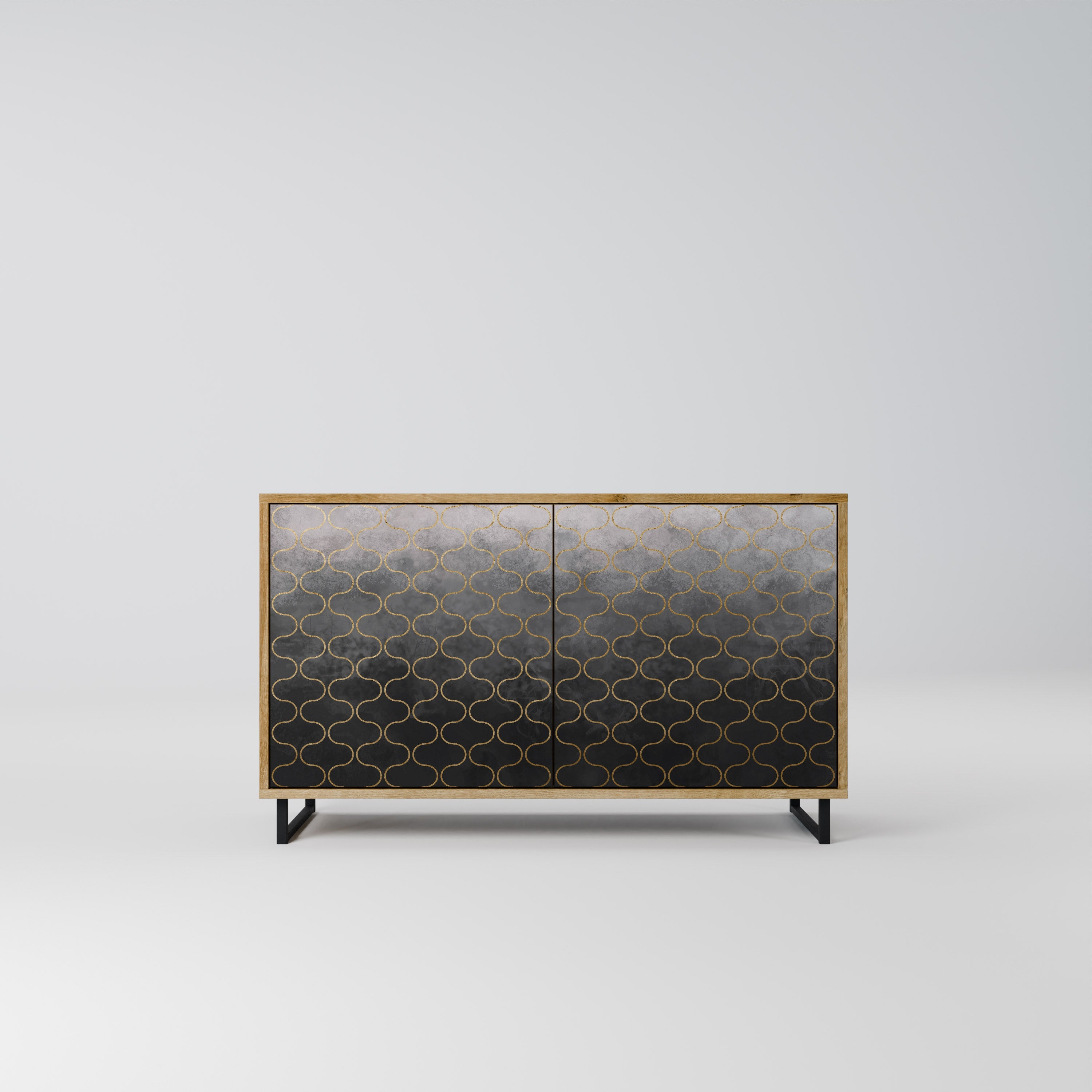 TESSELATED GRAYISH Sideboard mit 2 Türen in Eichenoptik