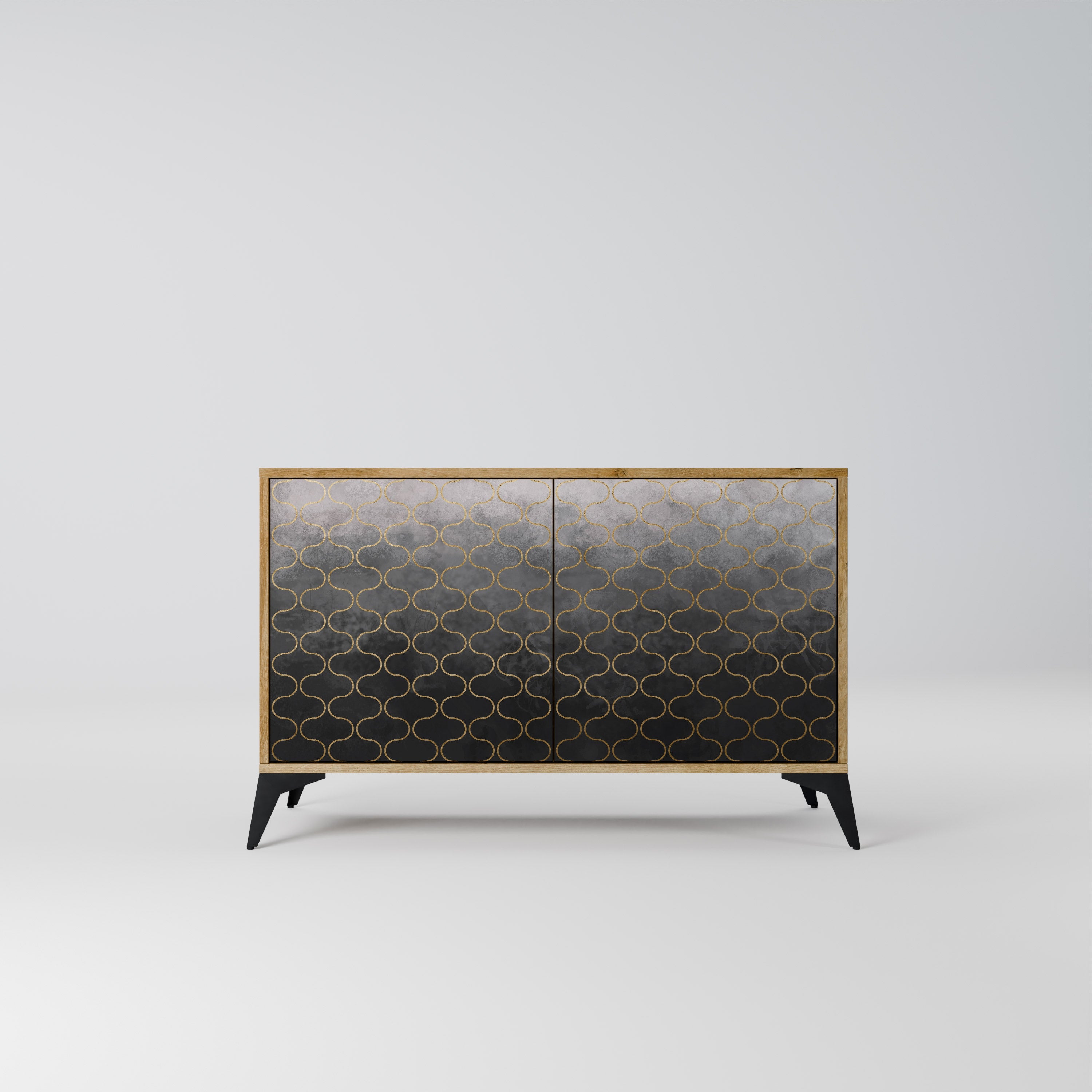 TESSELATED GRAYISH Sideboard mit 2 Türen in Eichenoptik