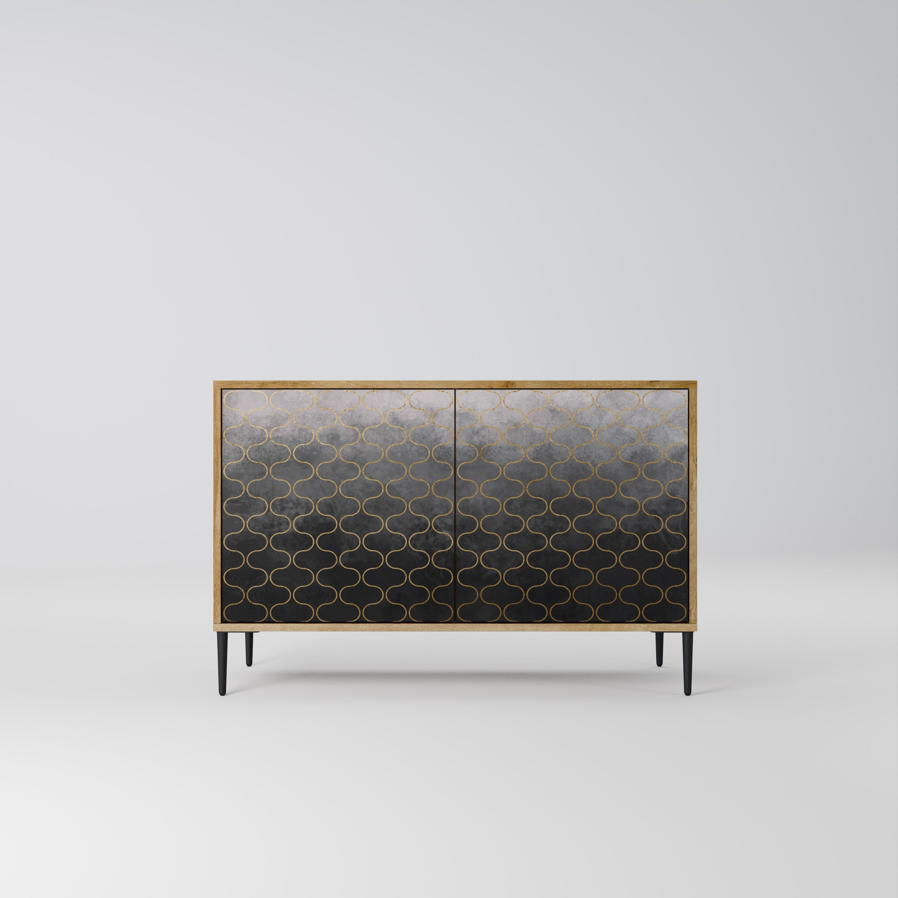 TESSELATED GRAYISH Sideboard mit 2 Türen in Eichenoptik