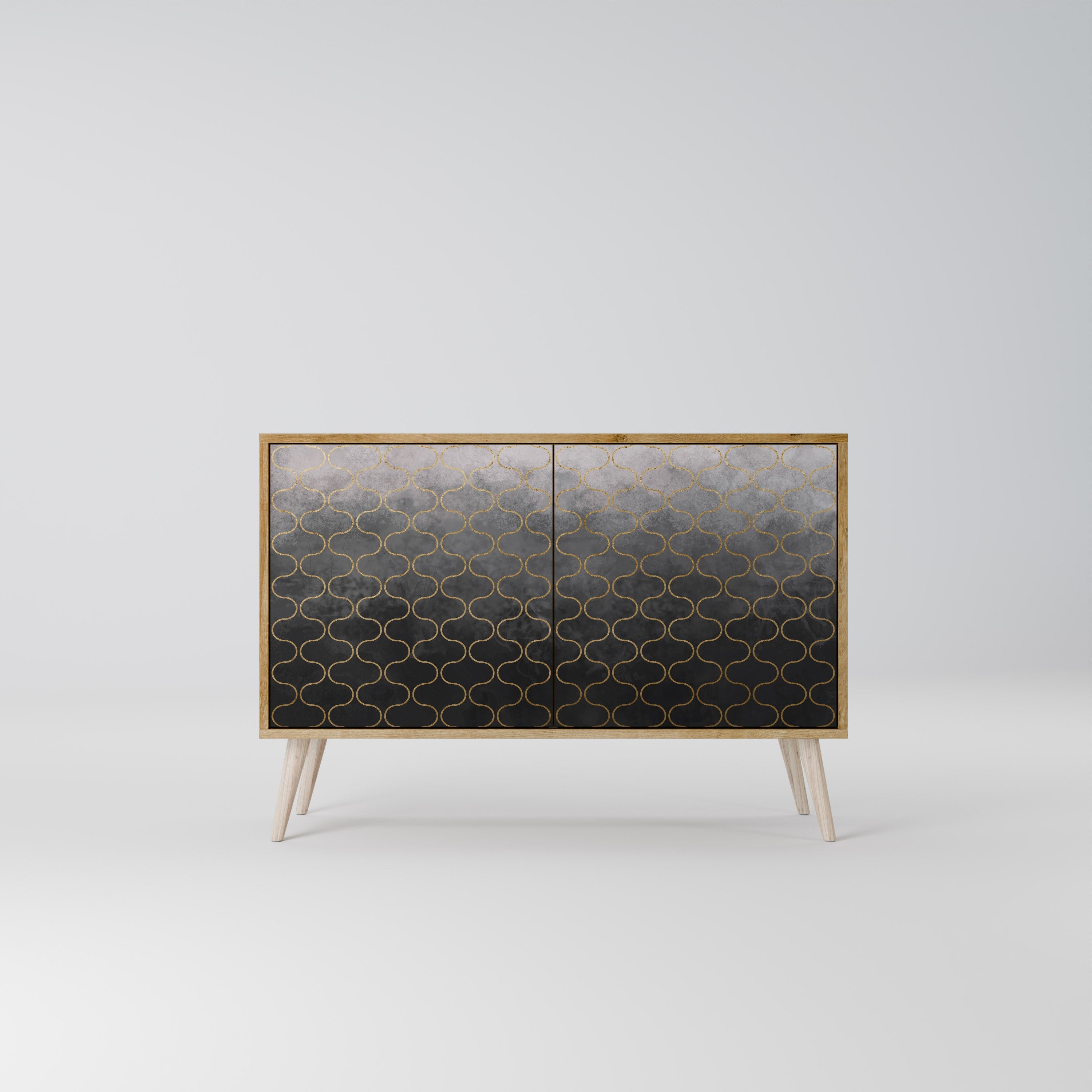 TESSELATED GRAYISH Sideboard mit 2 Türen in Eichenoptik
