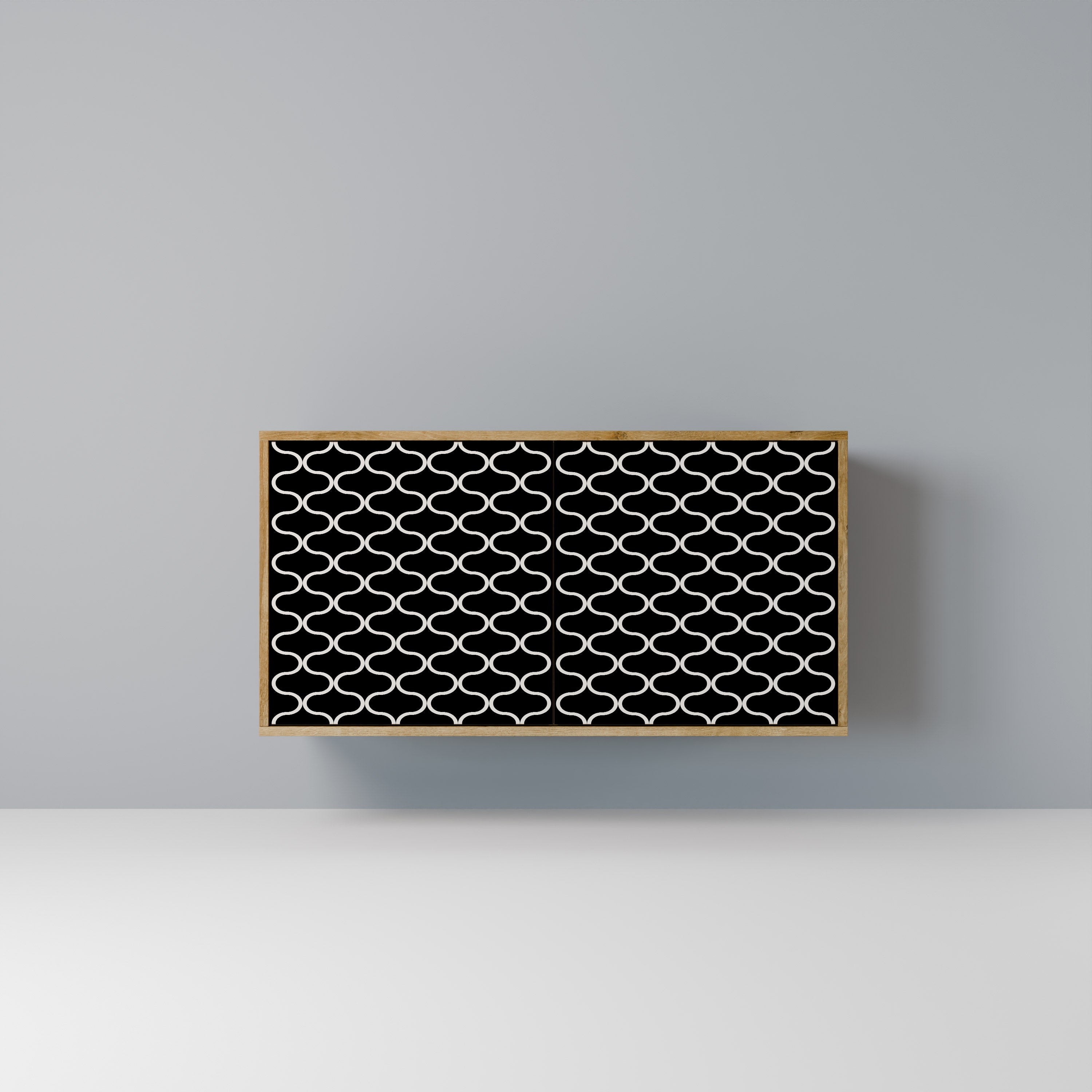 TESSELATED BLACKNESS Sideboard mit 2 Türen in Eichenoptik