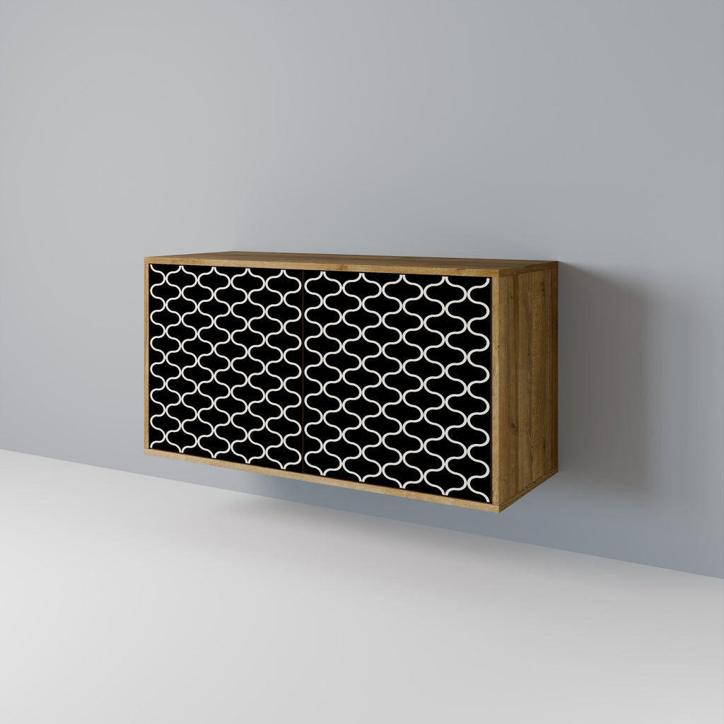 TESSELATED BLACKNESS Sideboard mit 2 Türen in Eichenoptik