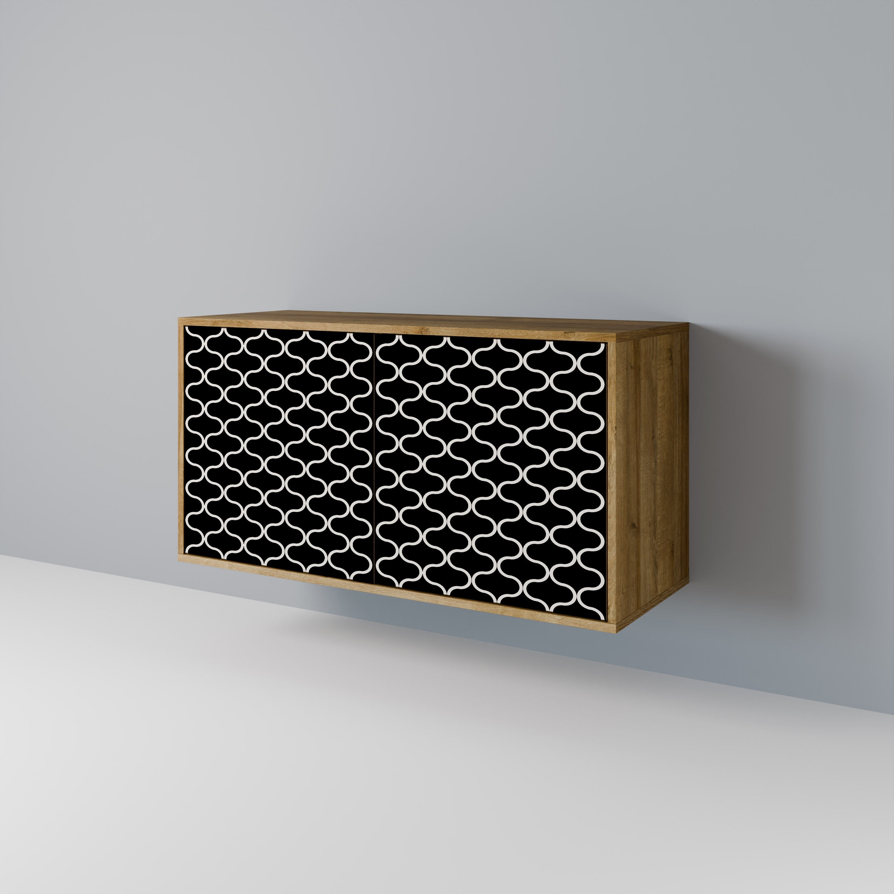 TESSELATED BLACKNESS Sideboard mit 2 Türen in Eichenoptik