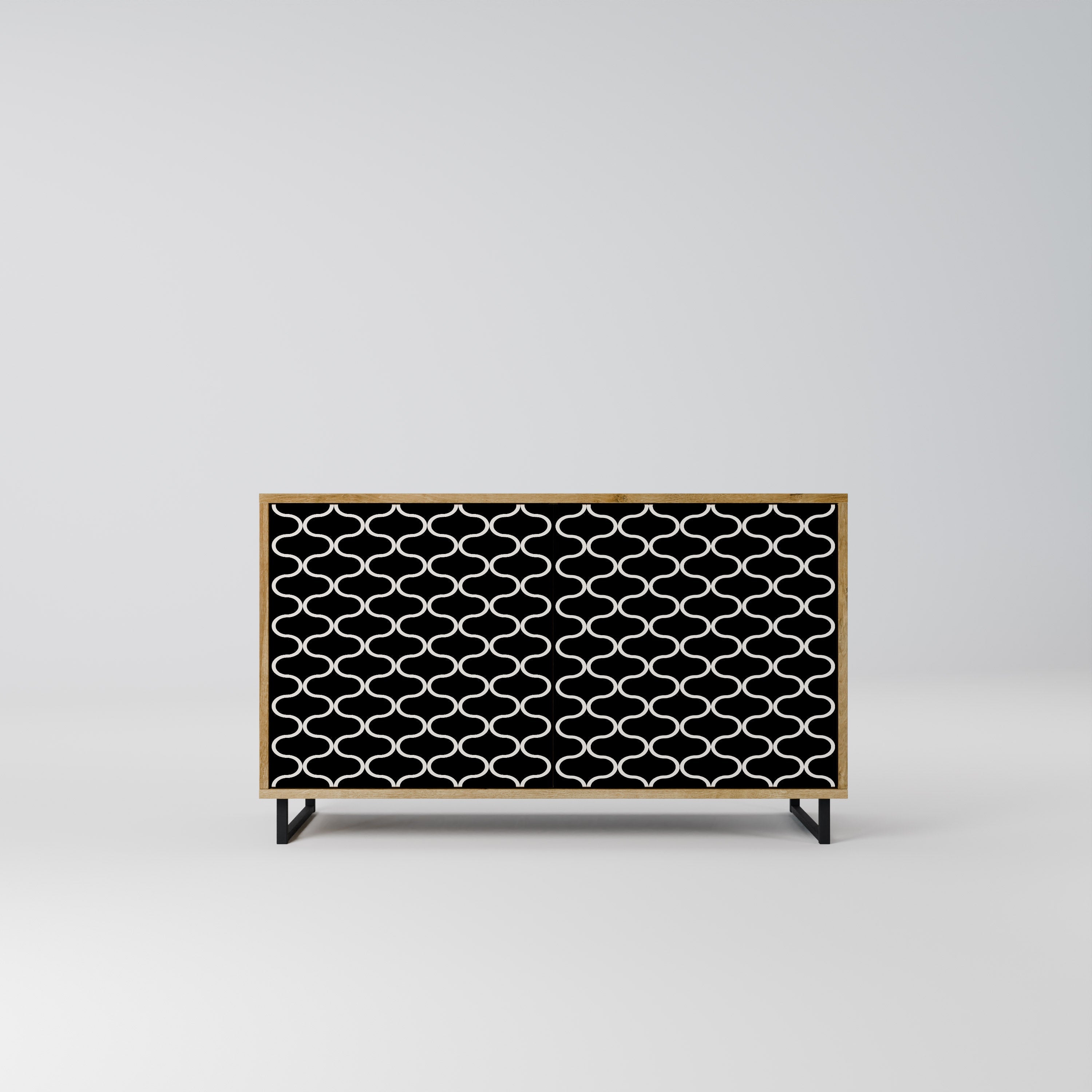 TESSELATED BLACKNESS Sideboard mit 2 Türen in Eichenoptik