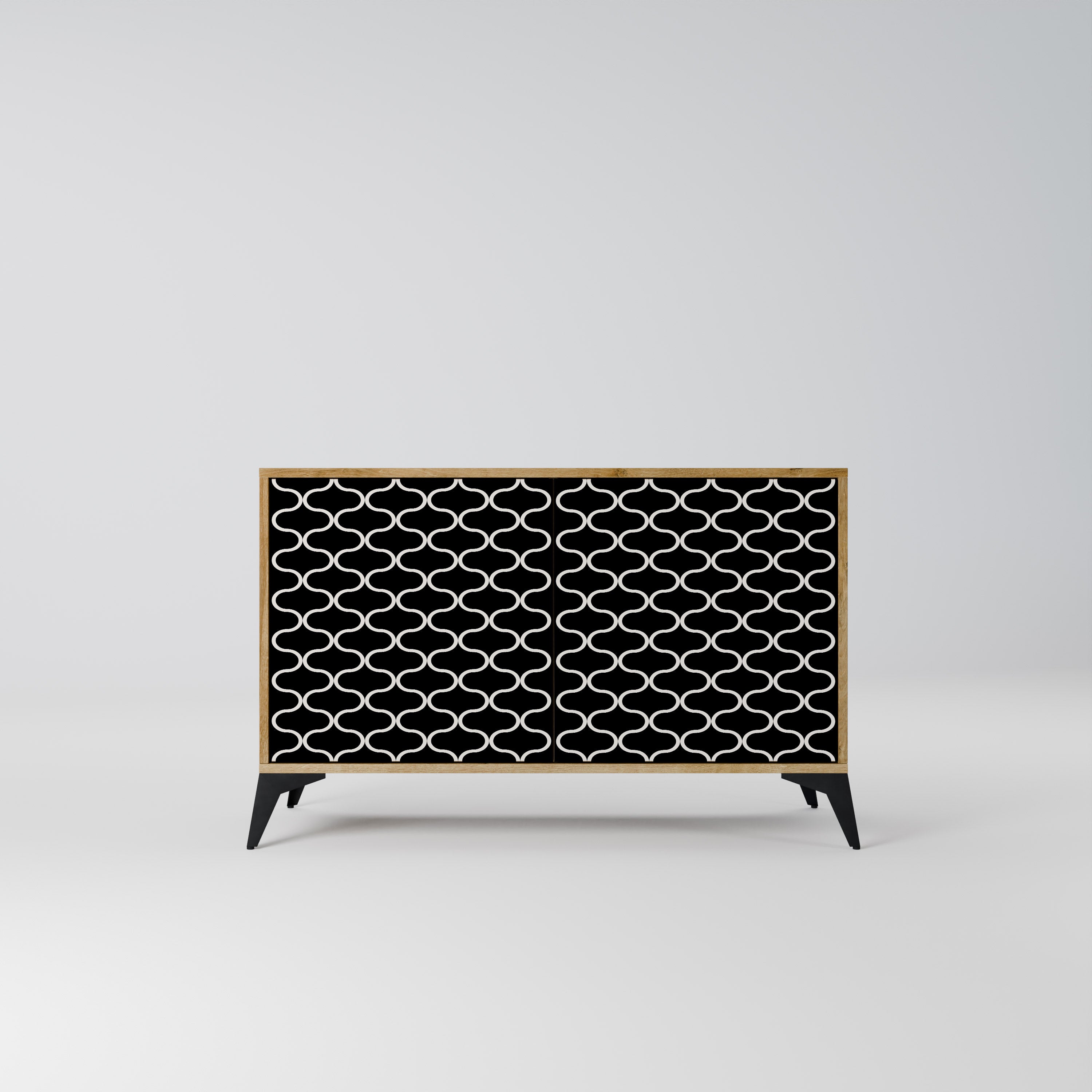 TESSELATED BLACKNESS Sideboard mit 2 Türen in Eichenoptik