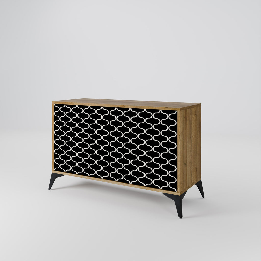 TESSELATED BLACKNESS Sideboard mit 2 Türen in Eichenoptik