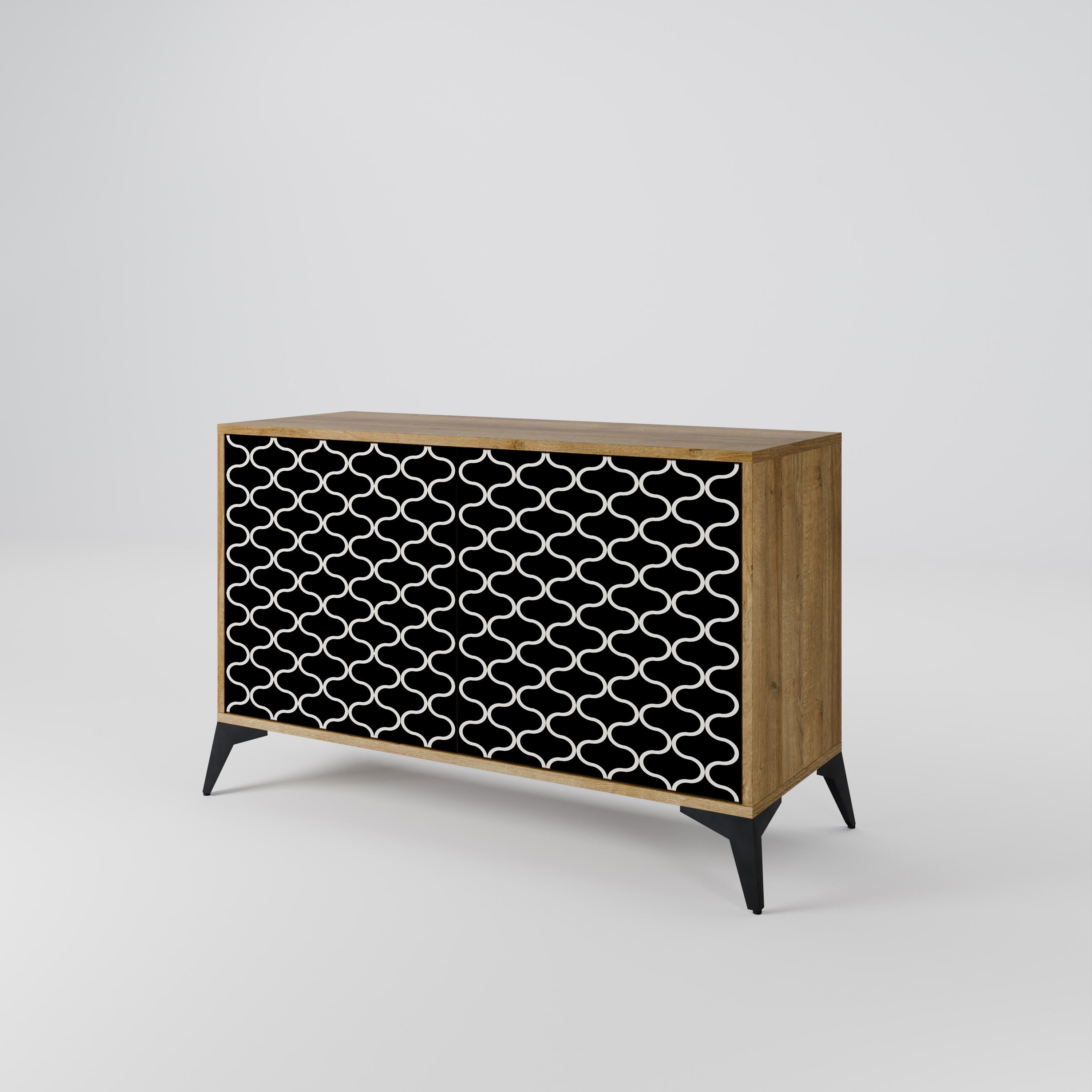 TESSELATED BLACKNESS Sideboard mit 2 Türen in Eichenoptik