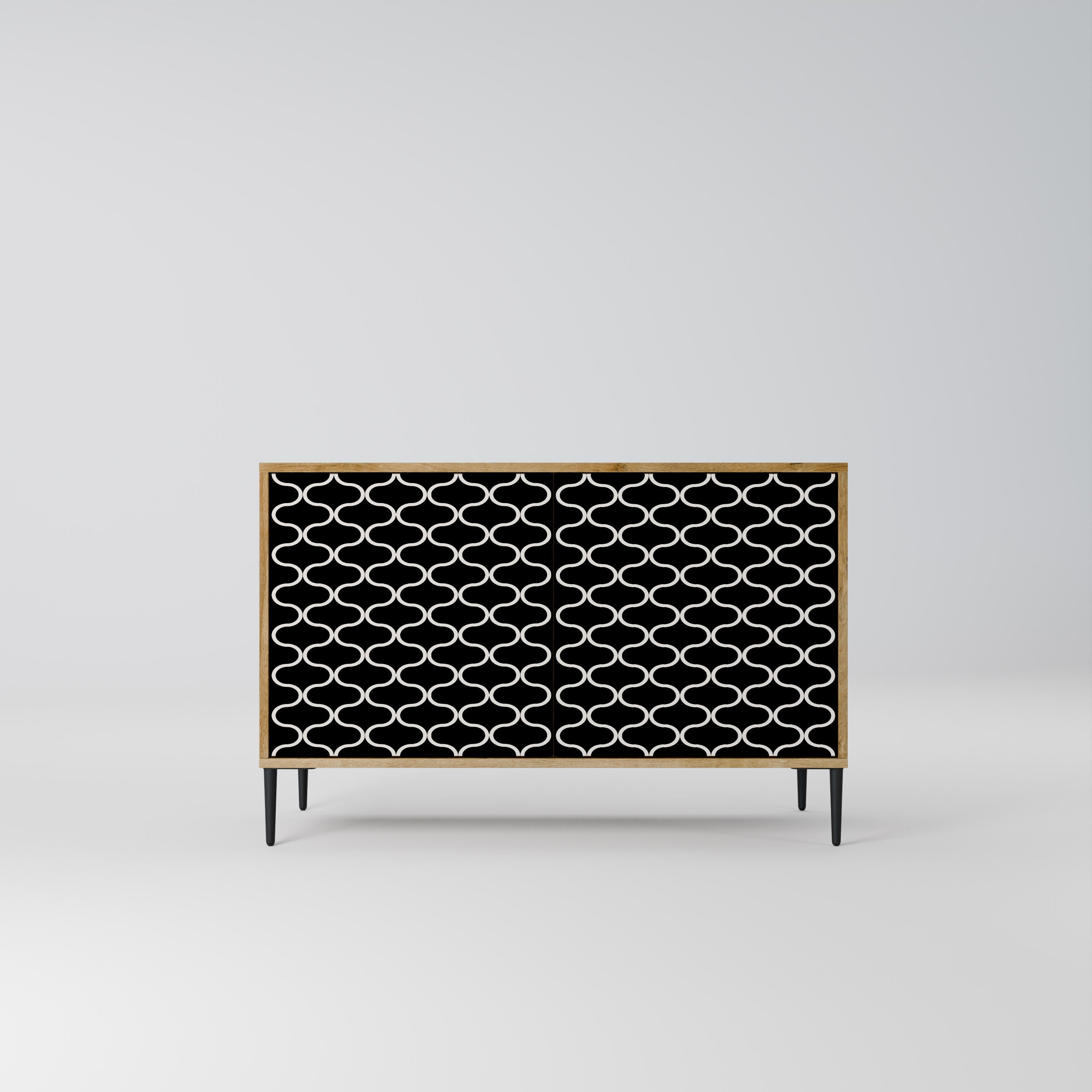 TESSELATED BLACKNESS Sideboard mit 2 Türen in Eichenoptik