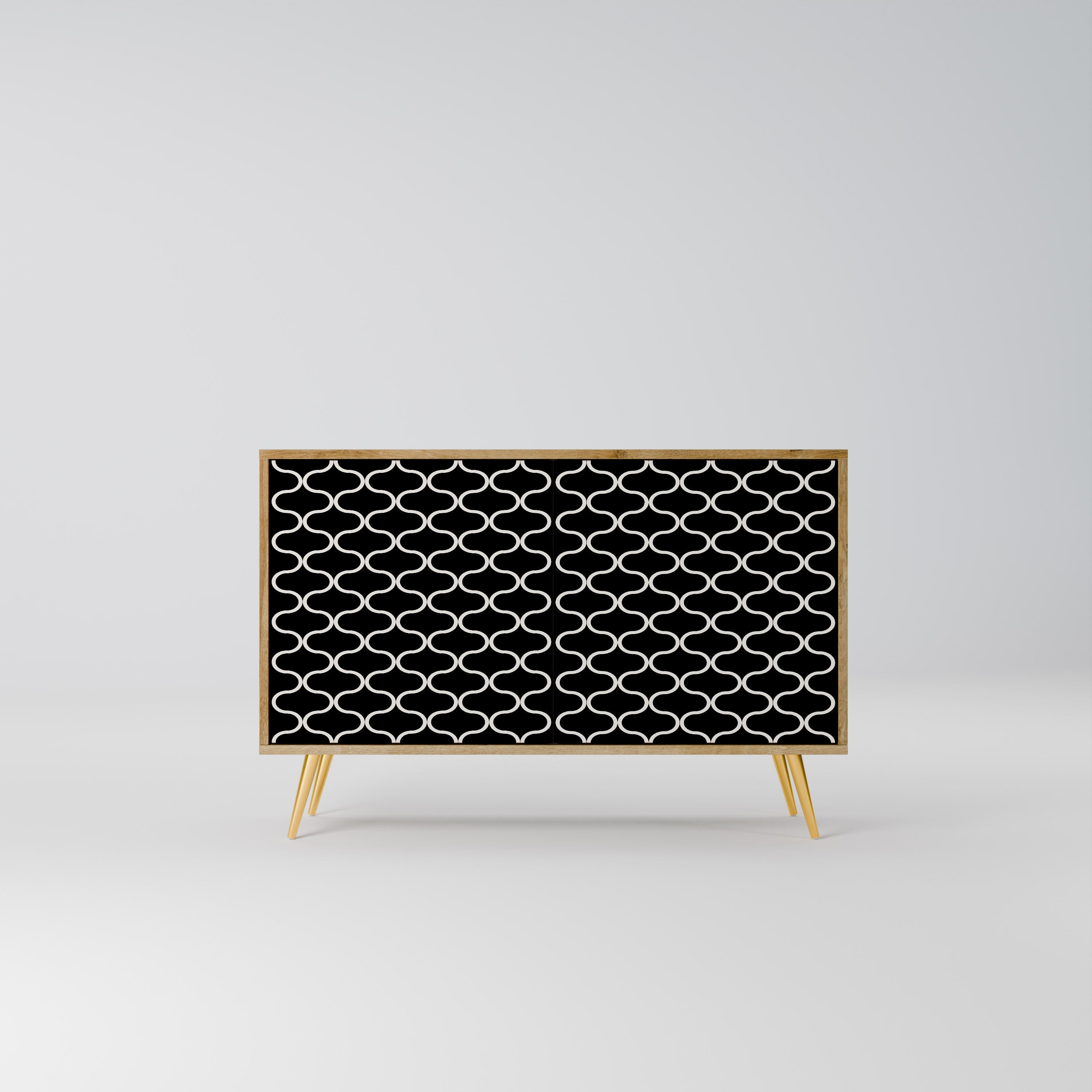 TESSELATED BLACKNESS Sideboard mit 2 Türen in Eichenoptik