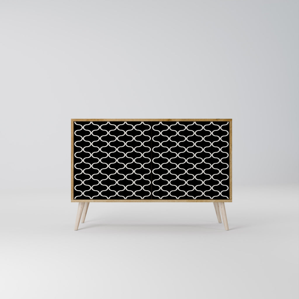 TESSELATED BLACKNESS Sideboard mit 2 Türen in Eichenoptik
