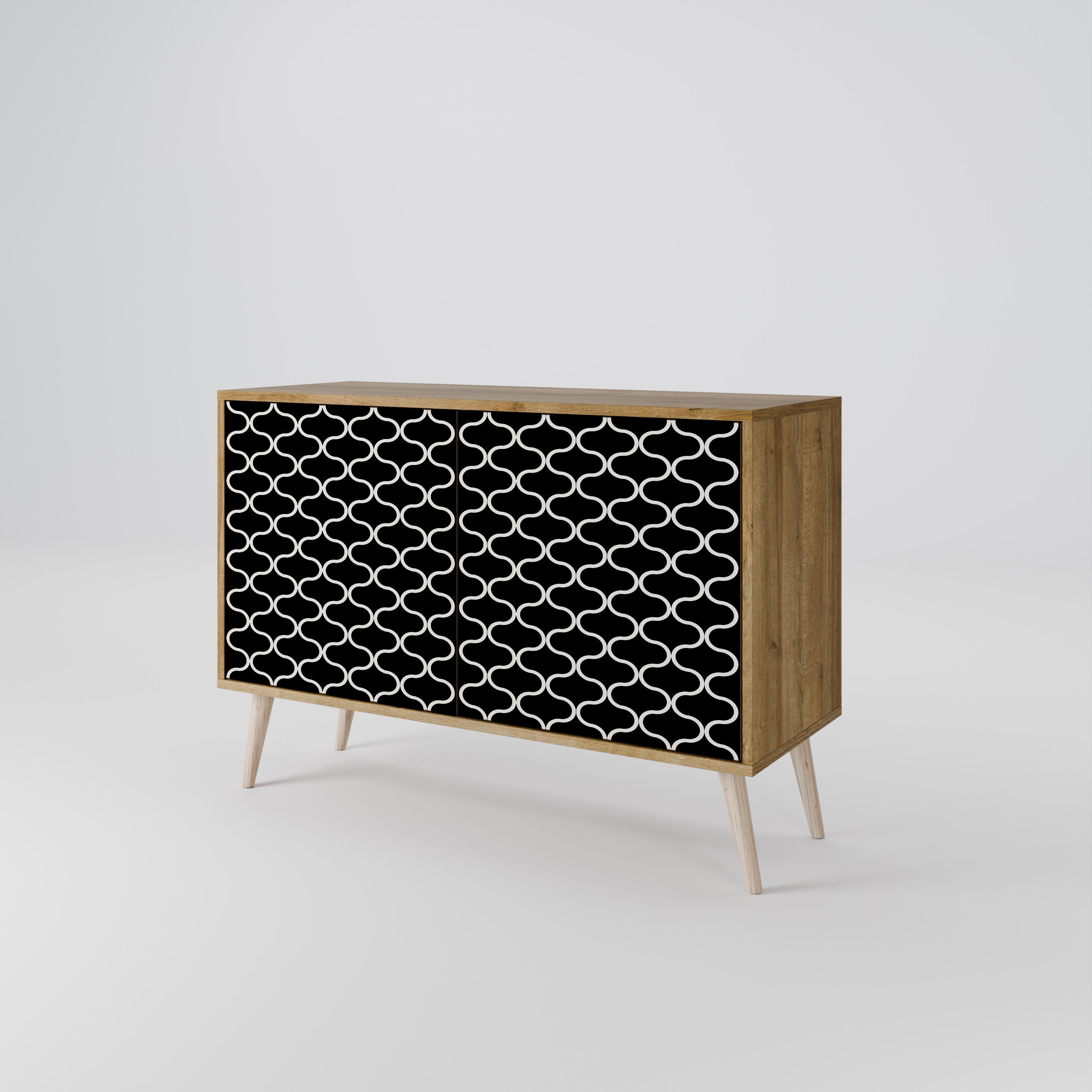 TESSELATED BLACKNESS Sideboard mit 2 Türen in Eichenoptik