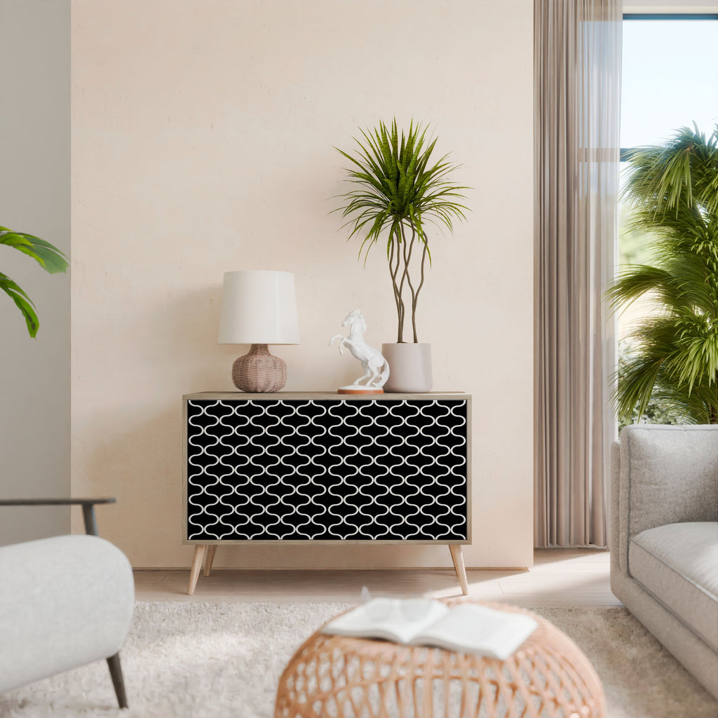 TESSELATED BLACKNESS Sideboard mit 2 Türen in Eichenoptik