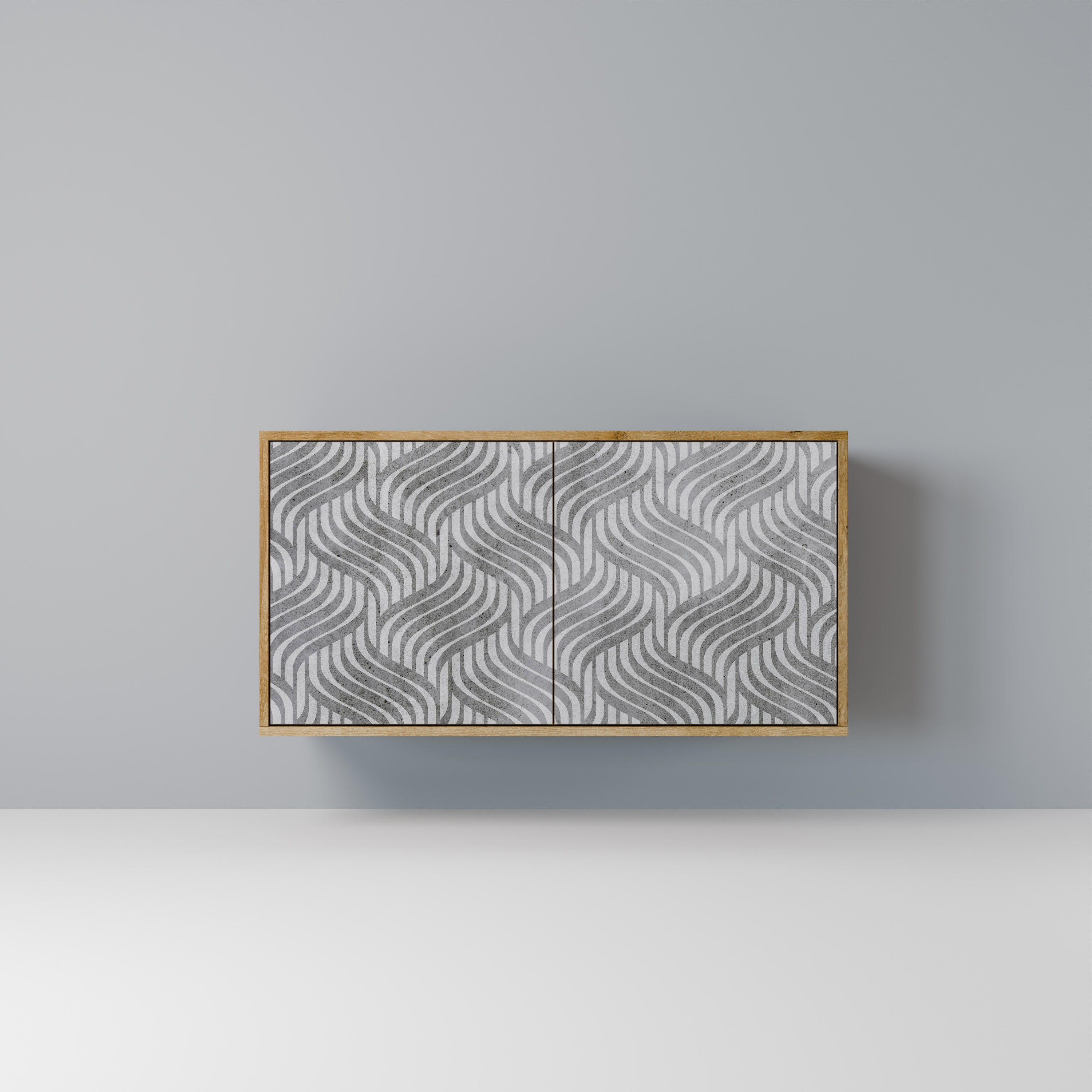CONCRETE MOVEMENT Sideboard mit 2 Türen in Eichenoptik