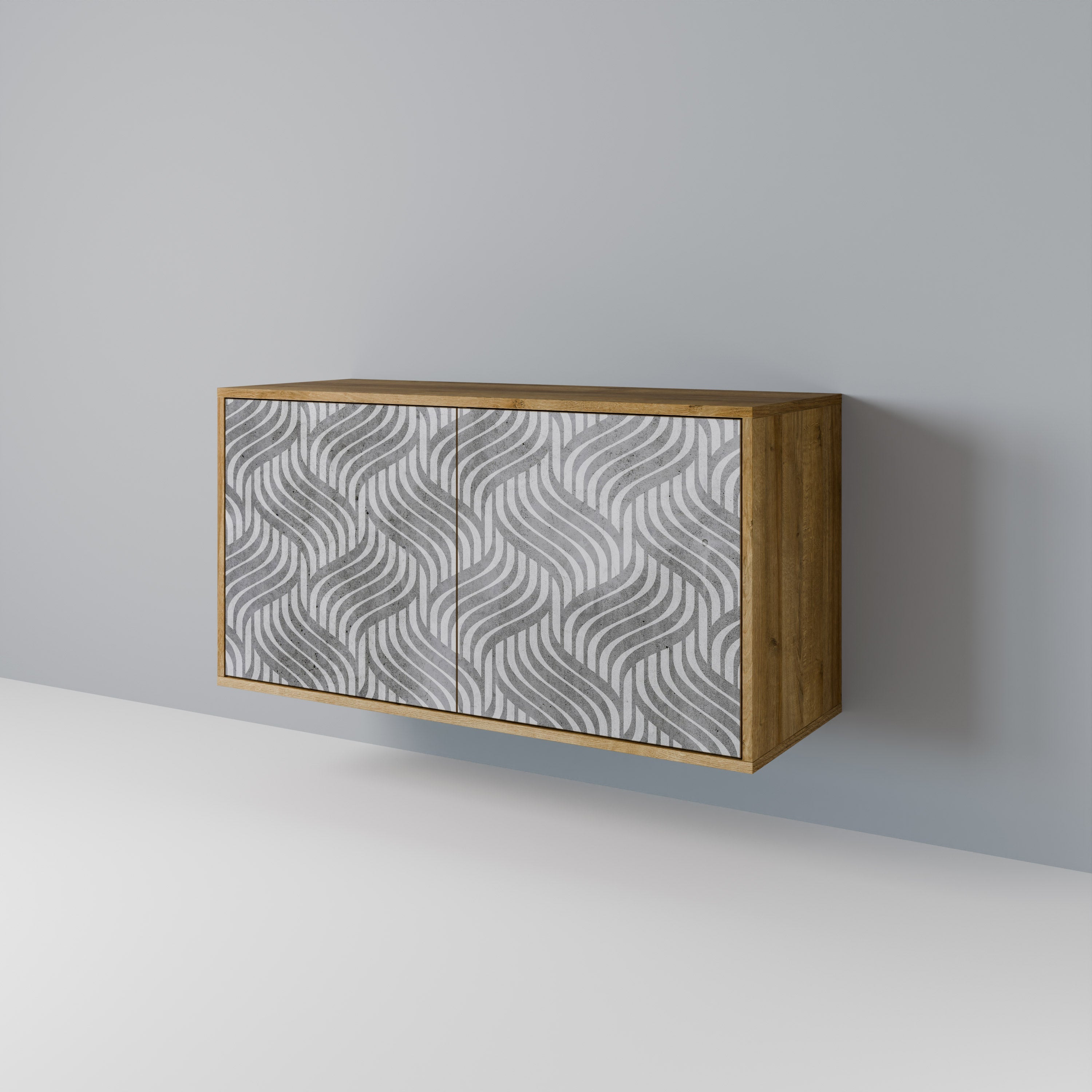 CONCRETE MOVEMENT Sideboard mit 2 Türen in Eichenoptik