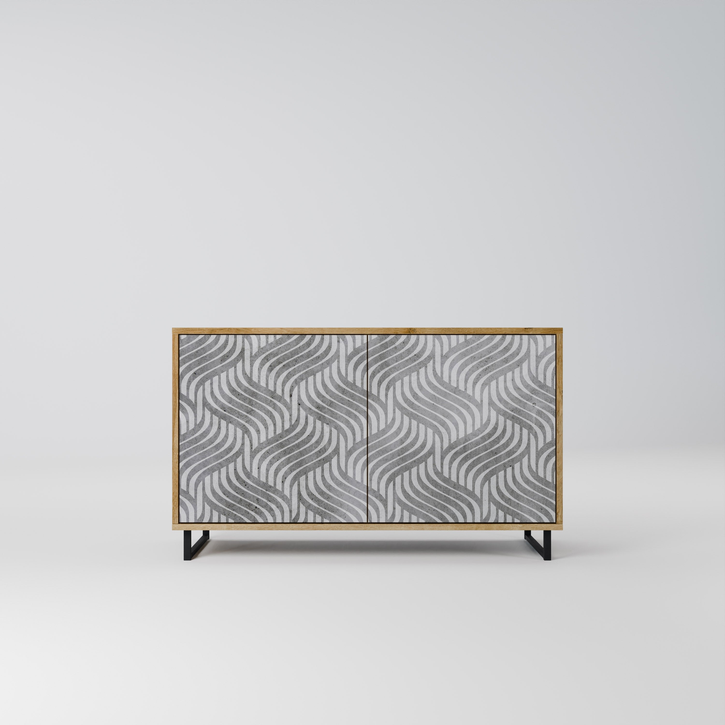 CONCRETE MOVEMENT Sideboard mit 2 Türen in Eichenoptik