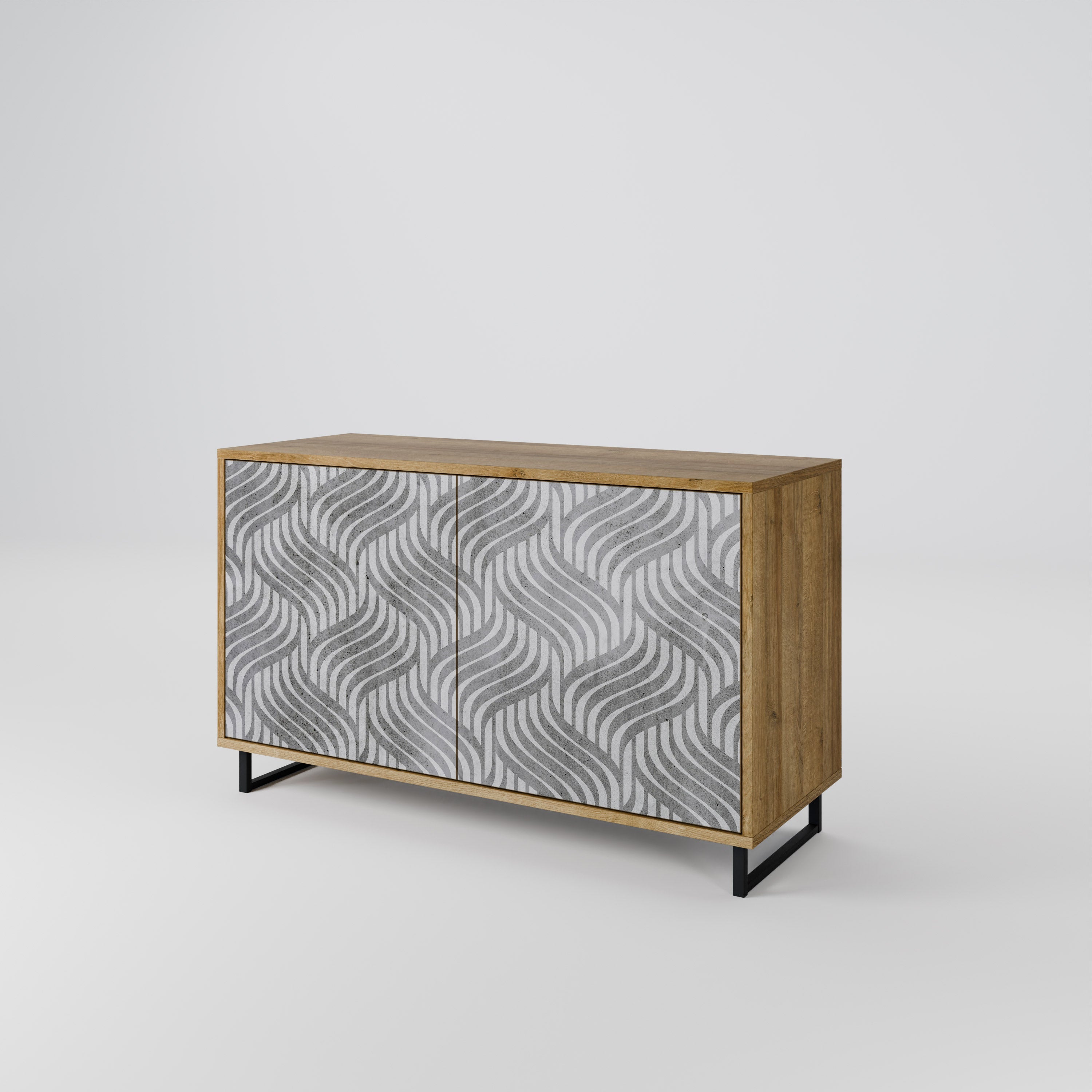 CONCRETE MOVEMENT Sideboard mit 2 Türen in Eichenoptik