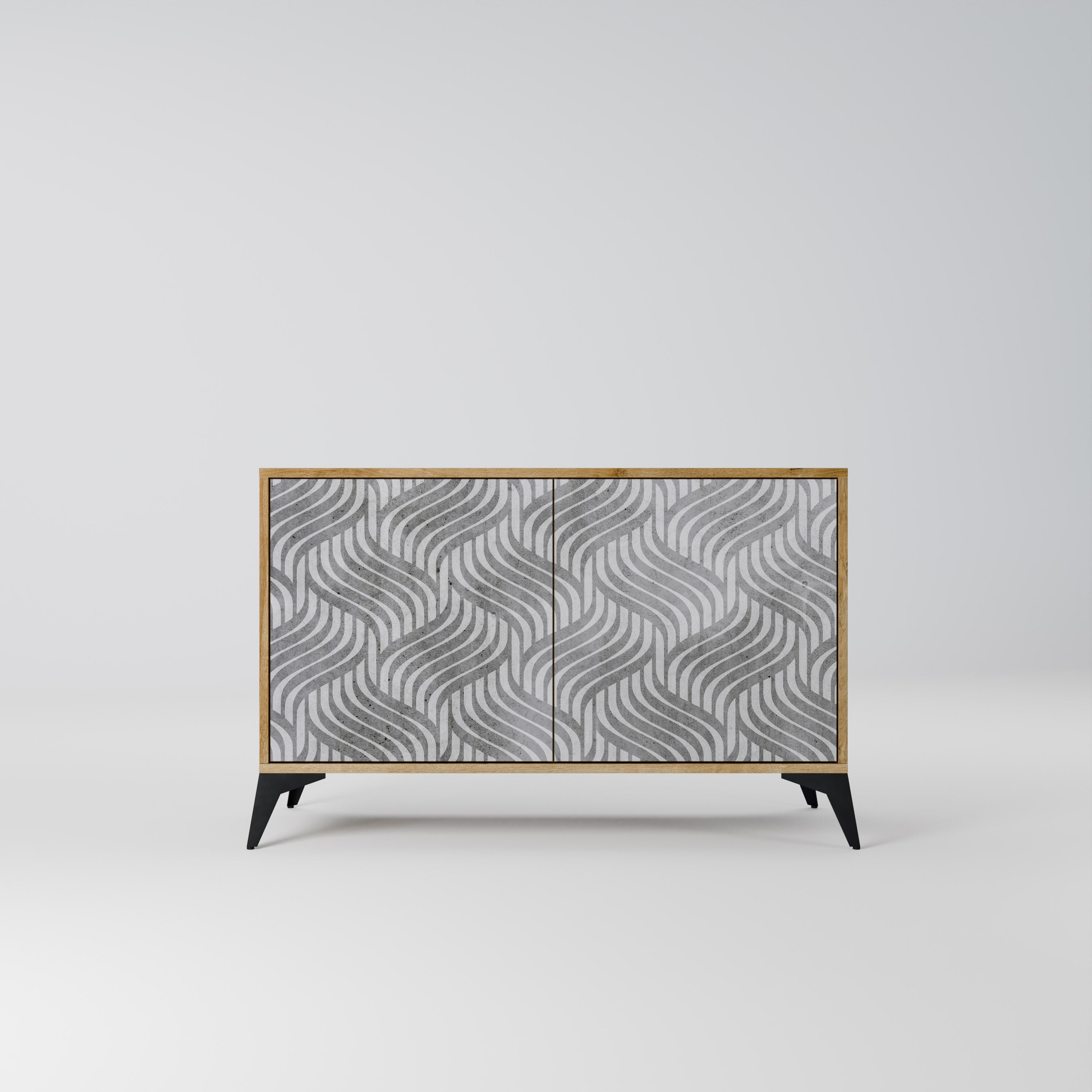 CONCRETE MOVEMENT Sideboard mit 2 Türen in Eichenoptik