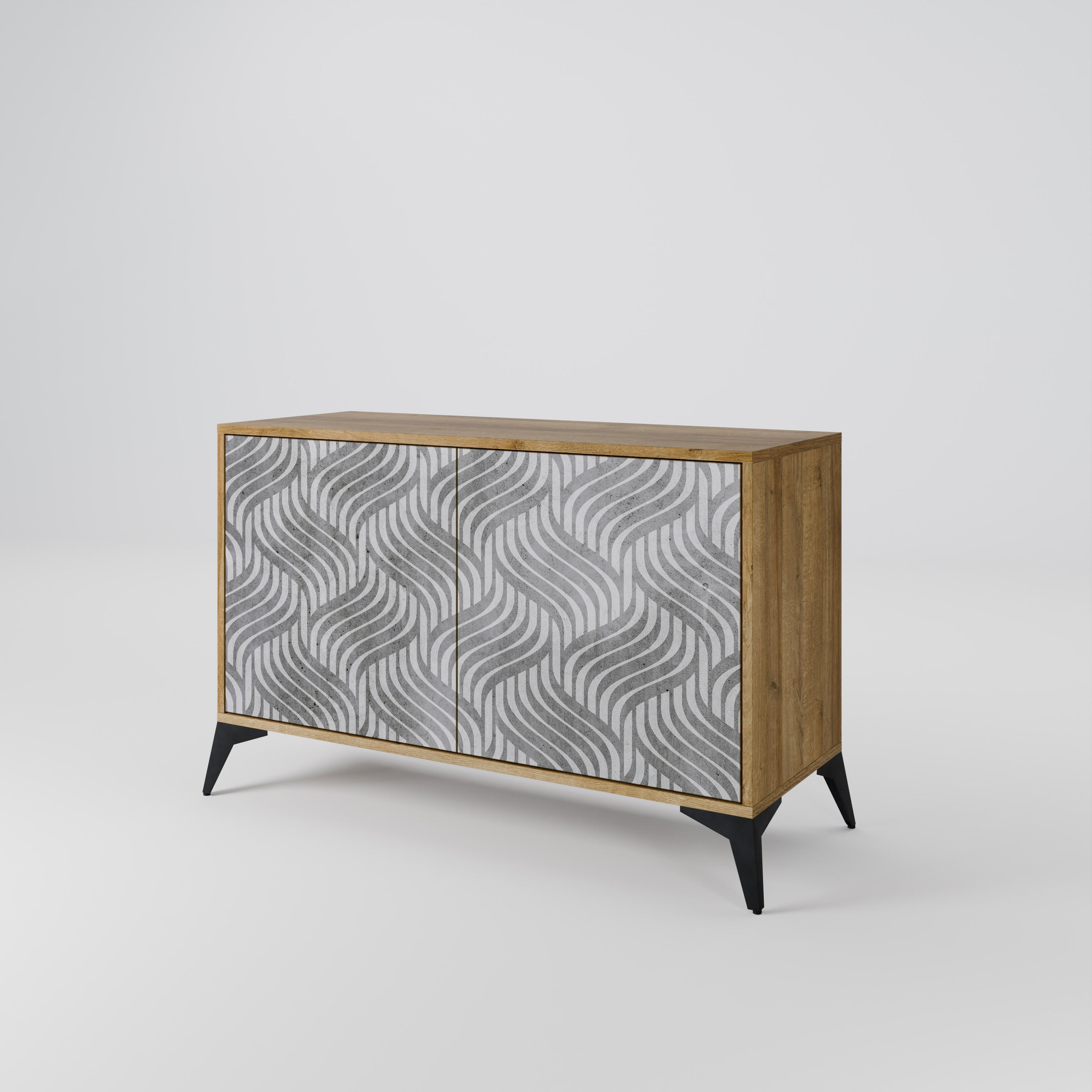 CONCRETE MOVEMENT Sideboard mit 2 Türen in Eichenoptik