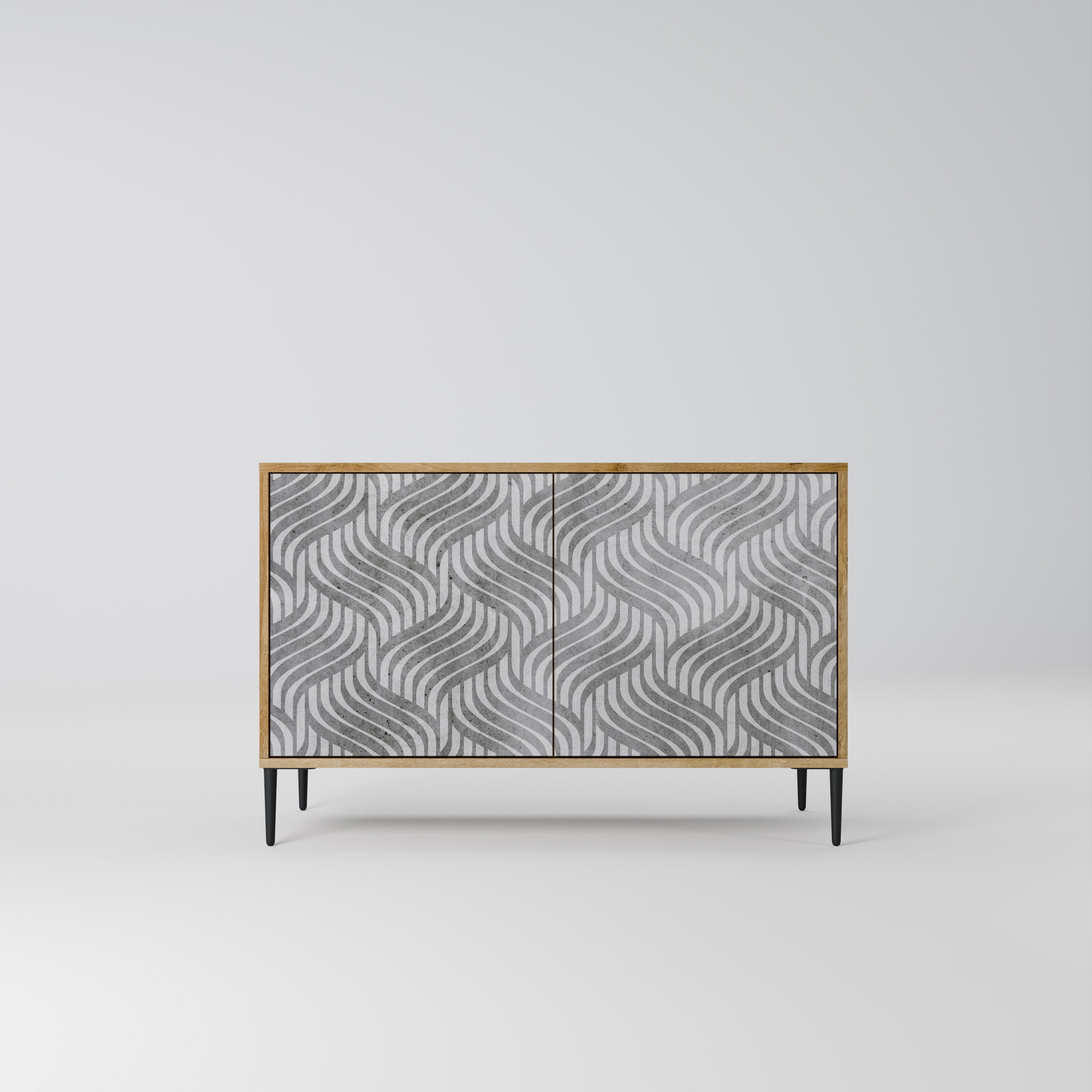 CONCRETE MOVEMENT Sideboard mit 2 Türen in Eichenoptik