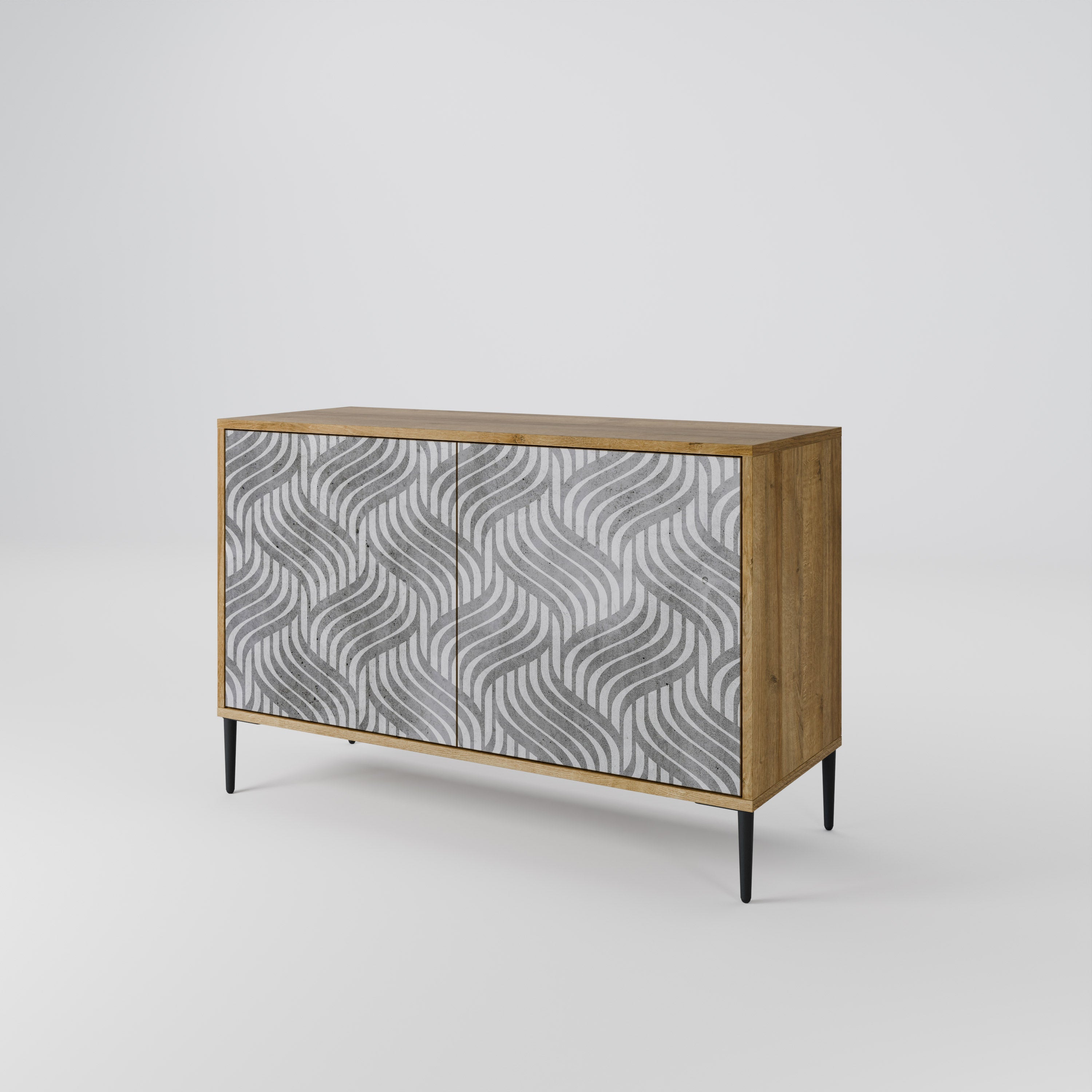 CONCRETE MOVEMENT Sideboard mit 2 Türen in Eichenoptik