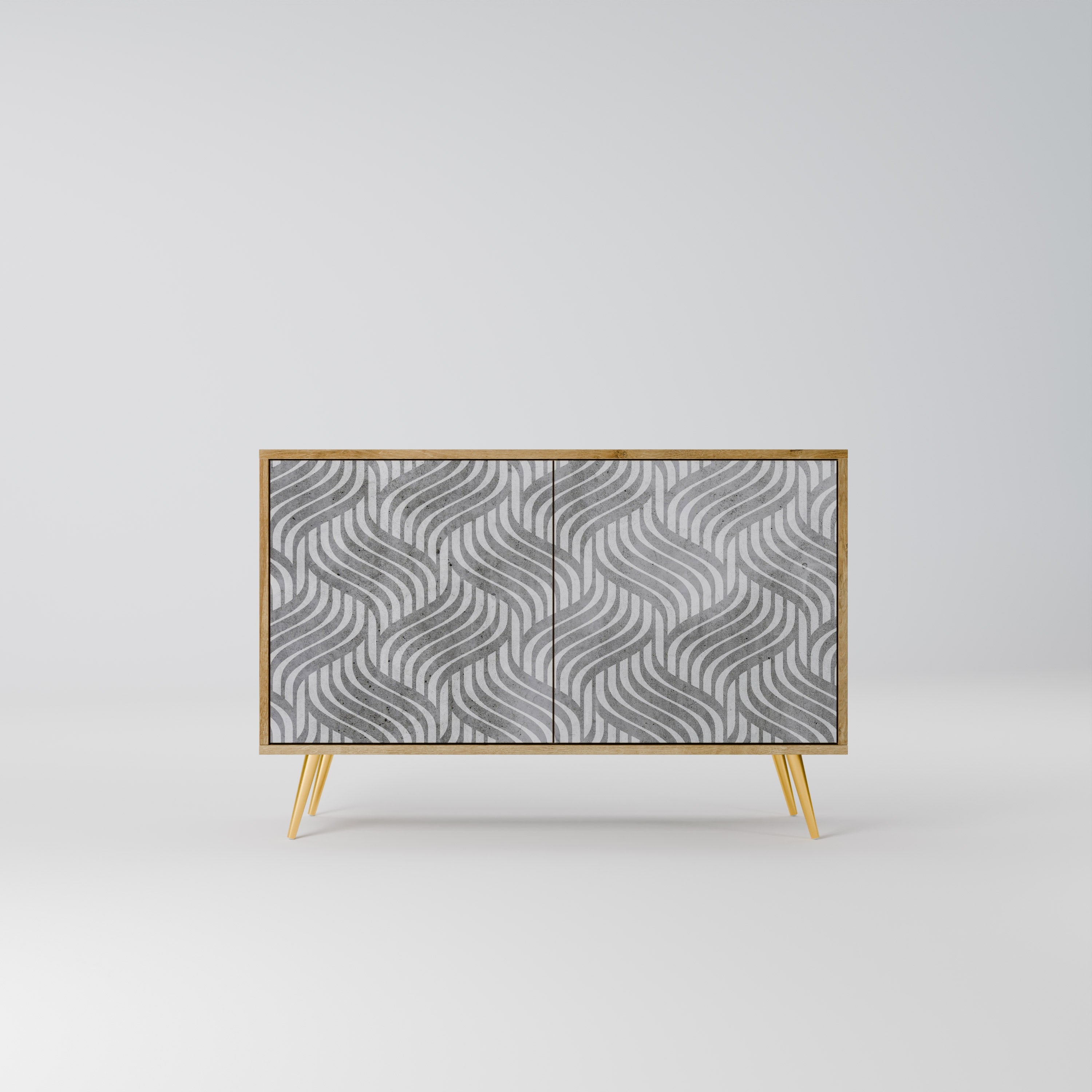 CONCRETE MOVEMENT Sideboard mit 2 Türen in Eichenoptik