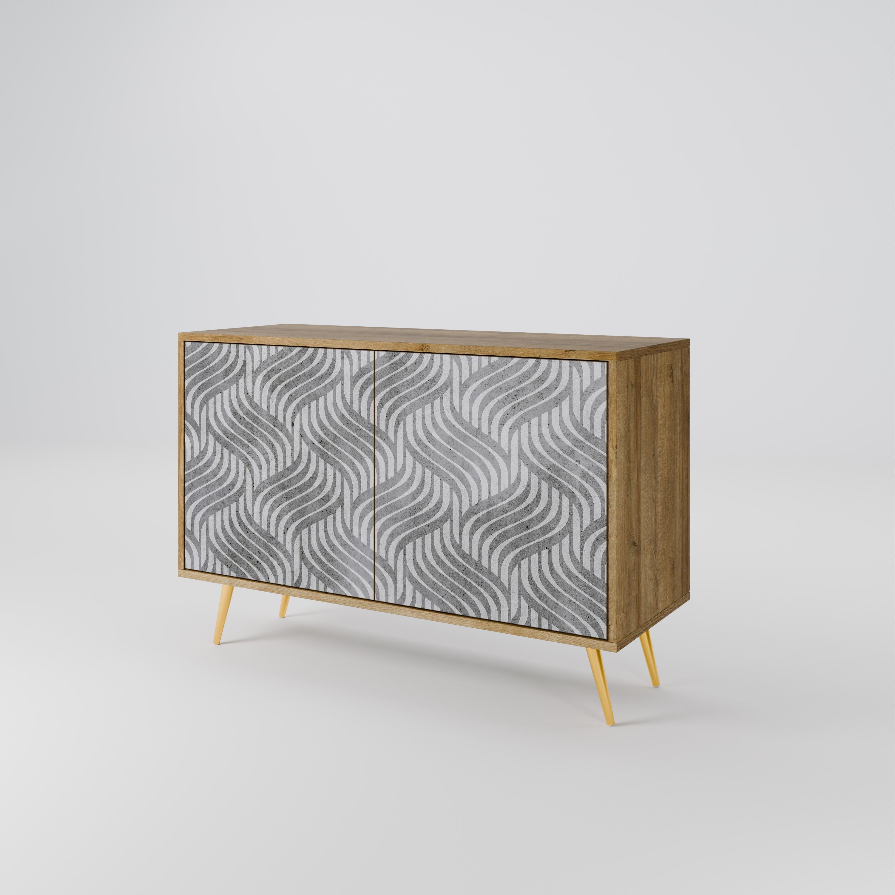 CONCRETE MOVEMENT Sideboard mit 2 Türen in Eichenoptik