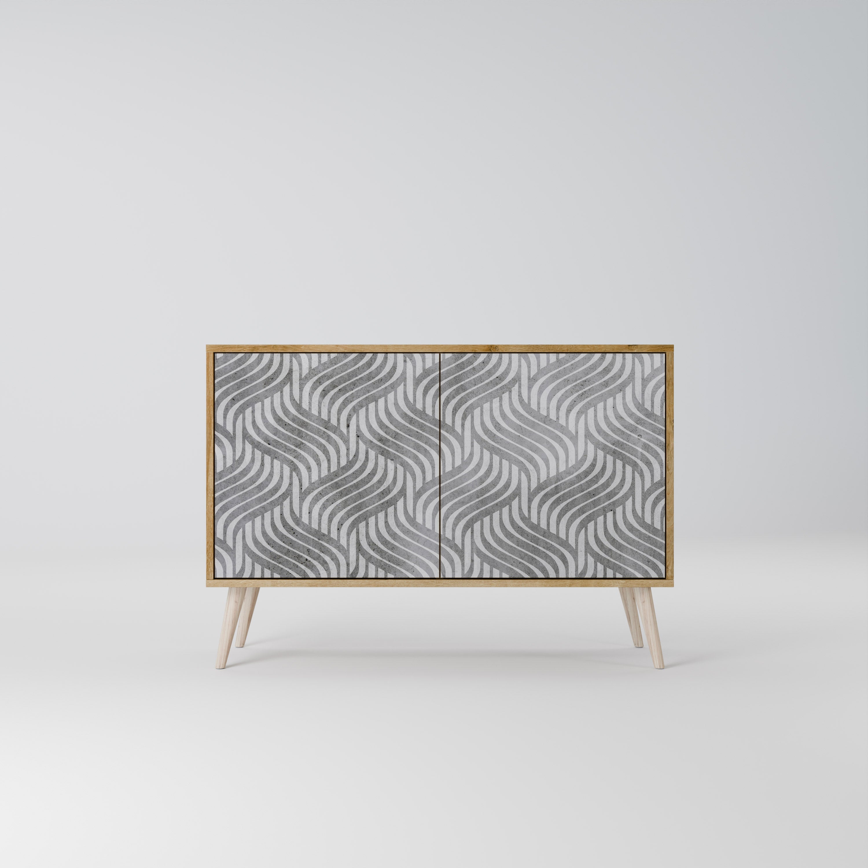 CONCRETE MOVEMENT Sideboard mit 2 Türen in Eichenoptik