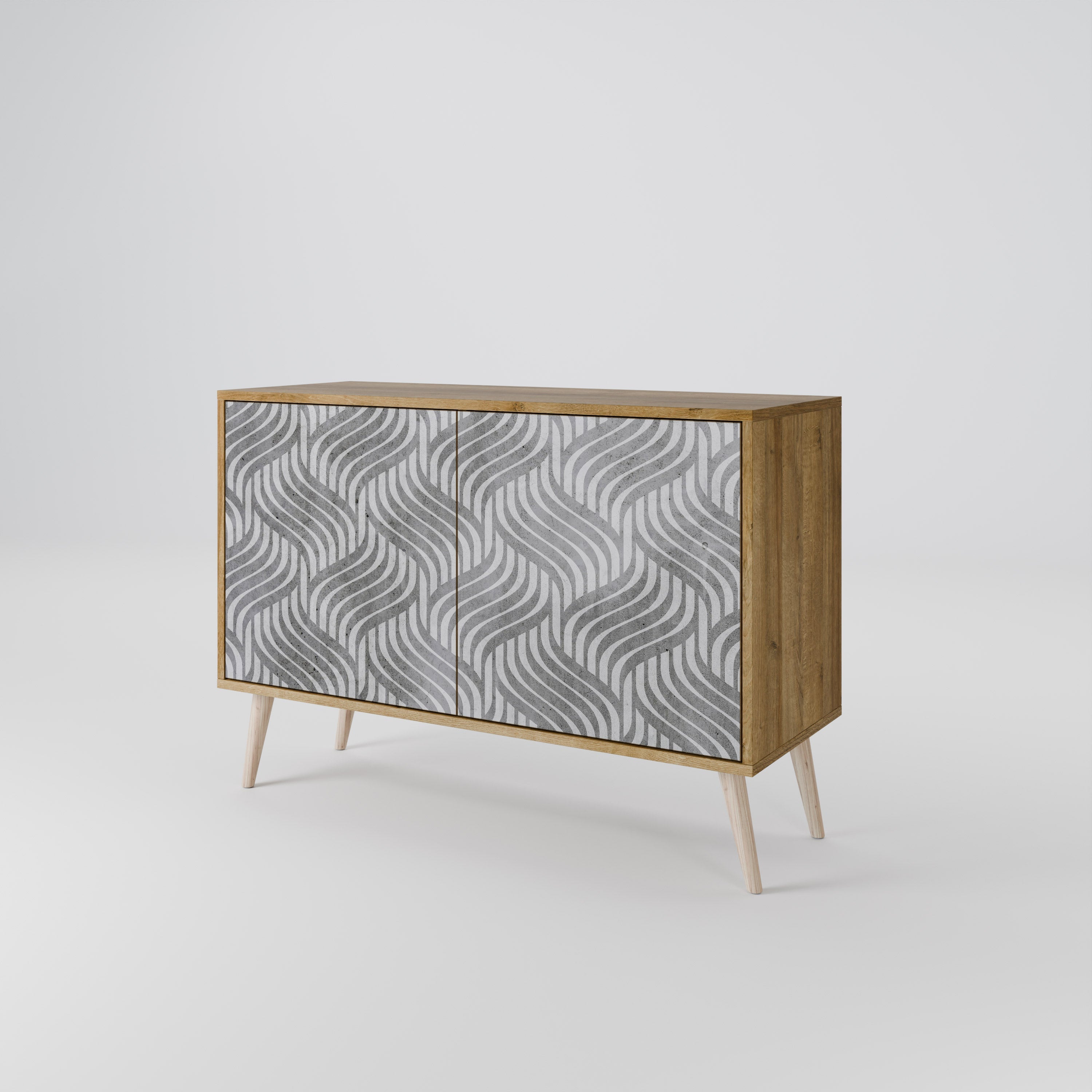 CONCRETE MOVEMENT Sideboard mit 2 Türen in Eichenoptik