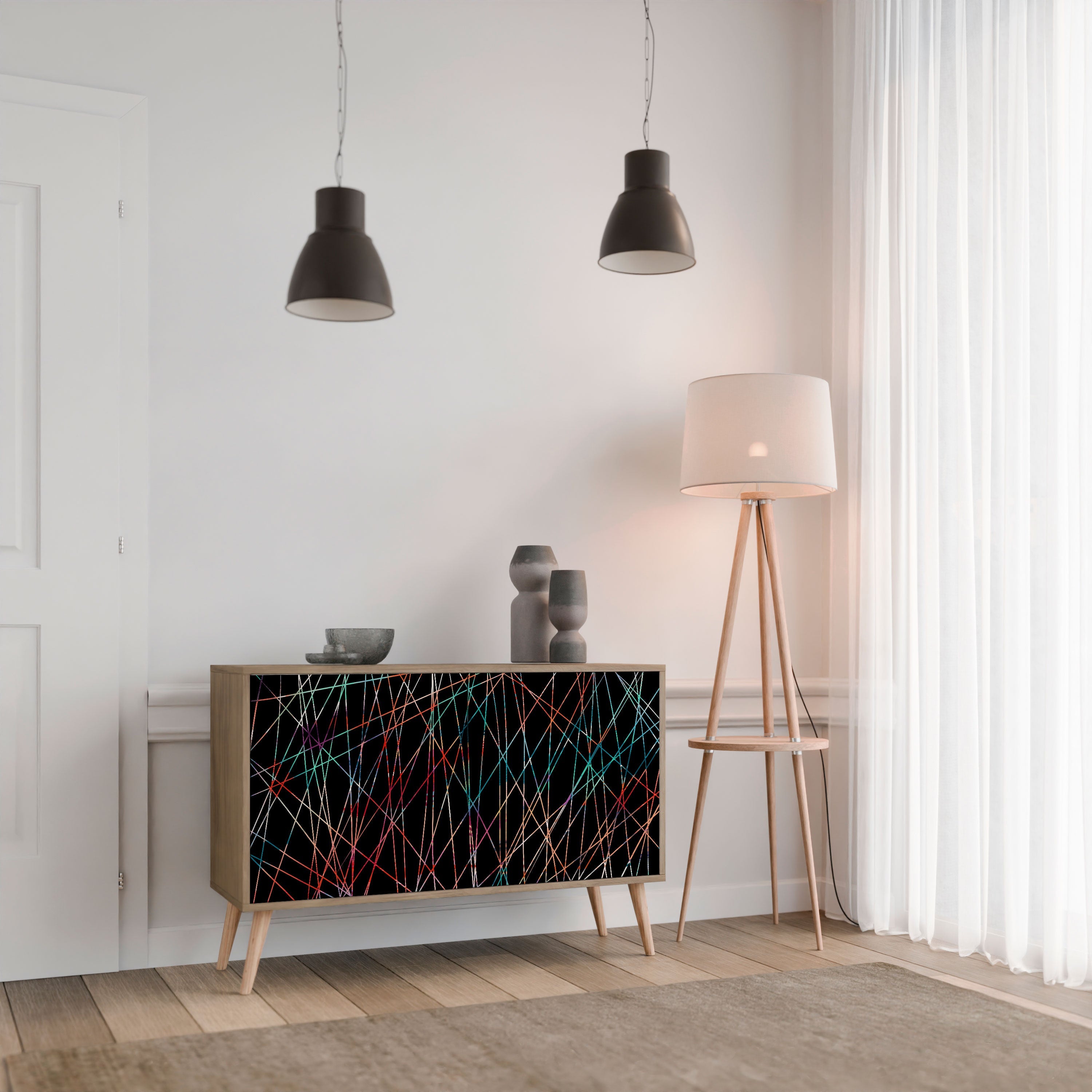 LUMINOUS SNARE Sideboard mit 2 Türen in Eichenoptik